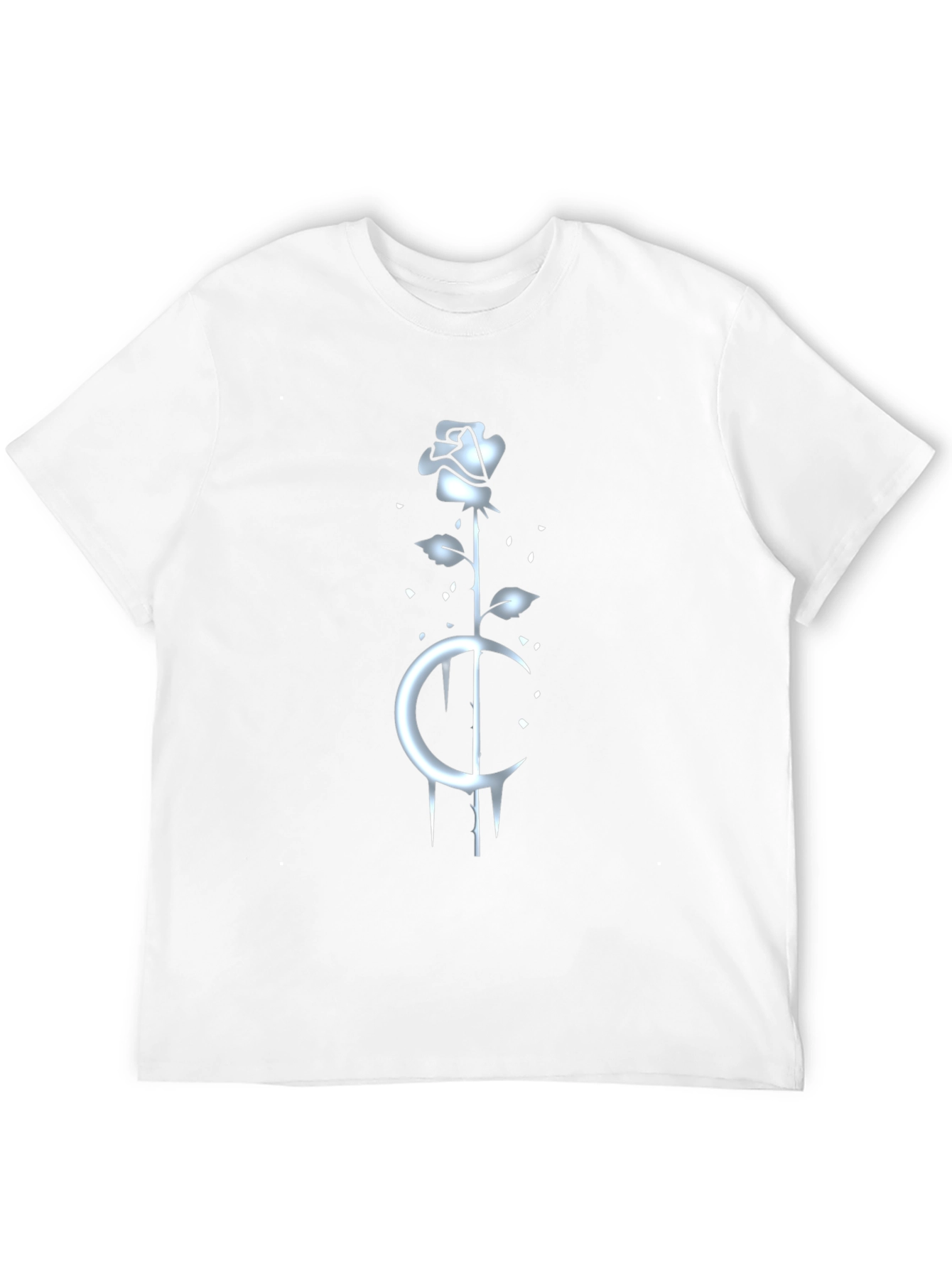 Rose and Moon Graphic Tee - Black
