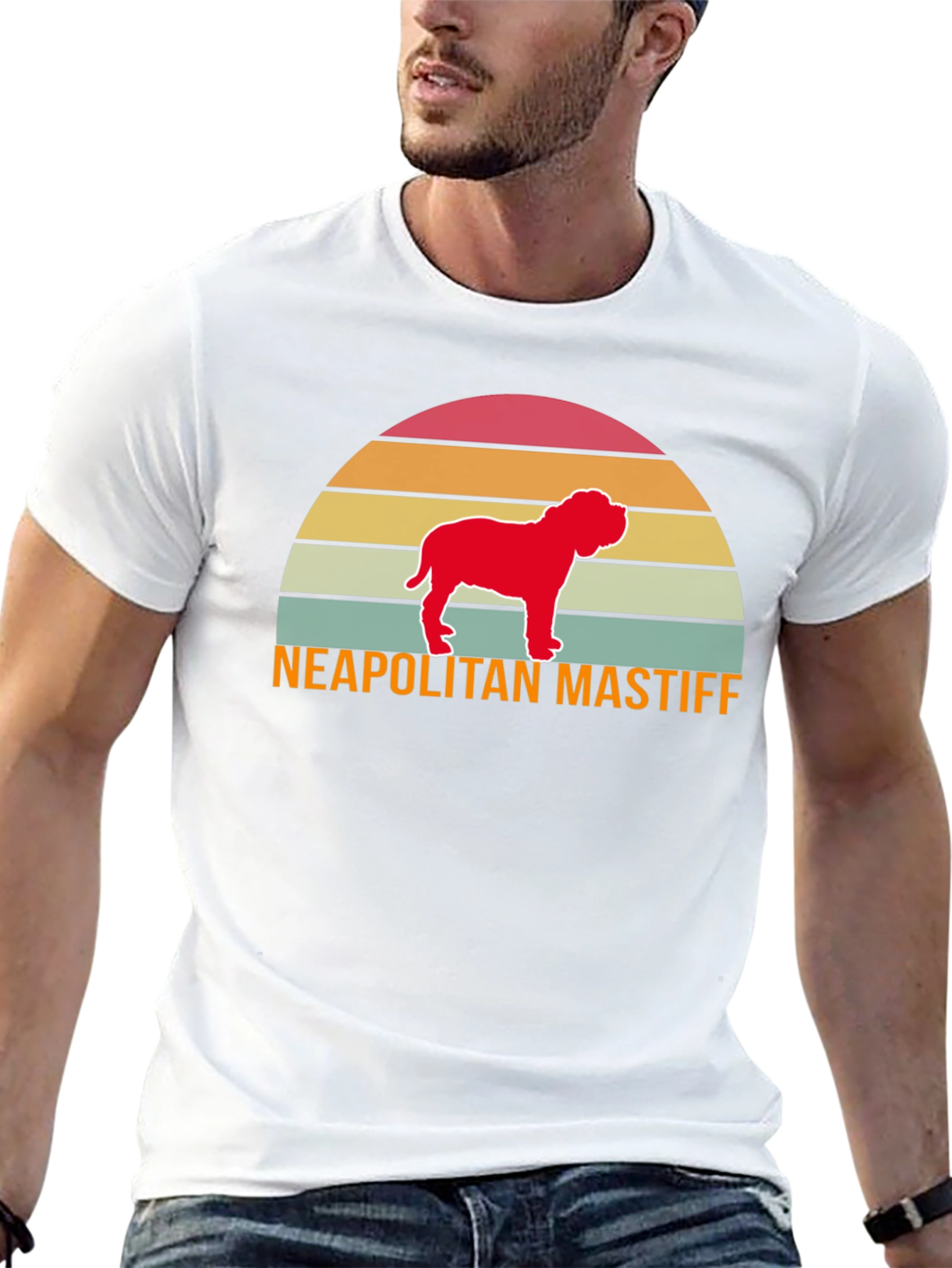 Neapolitan Mastiff Retro Sunset T-Shirt