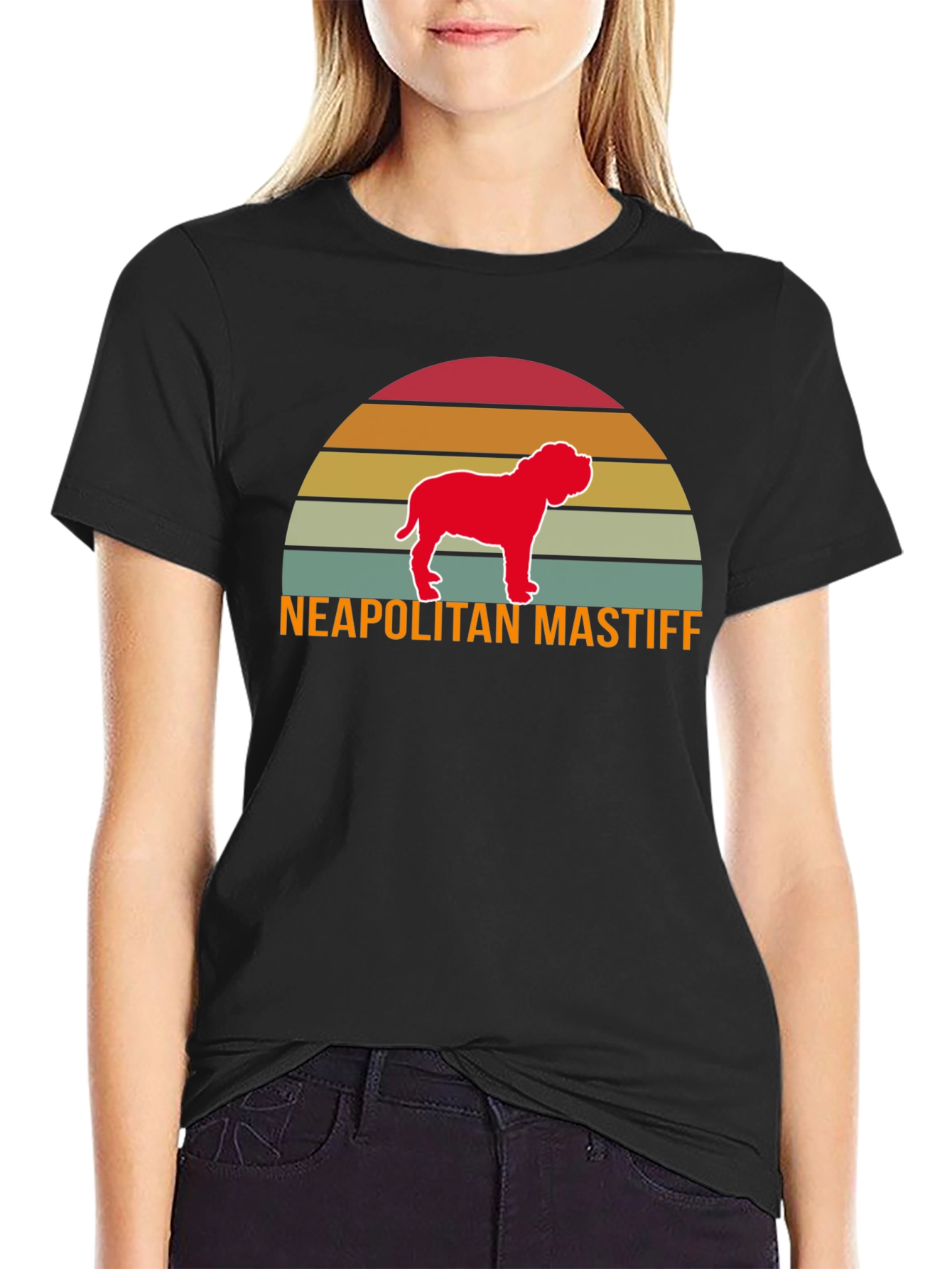 Neapolitan Mastiff Retro Sunset T-Shirt