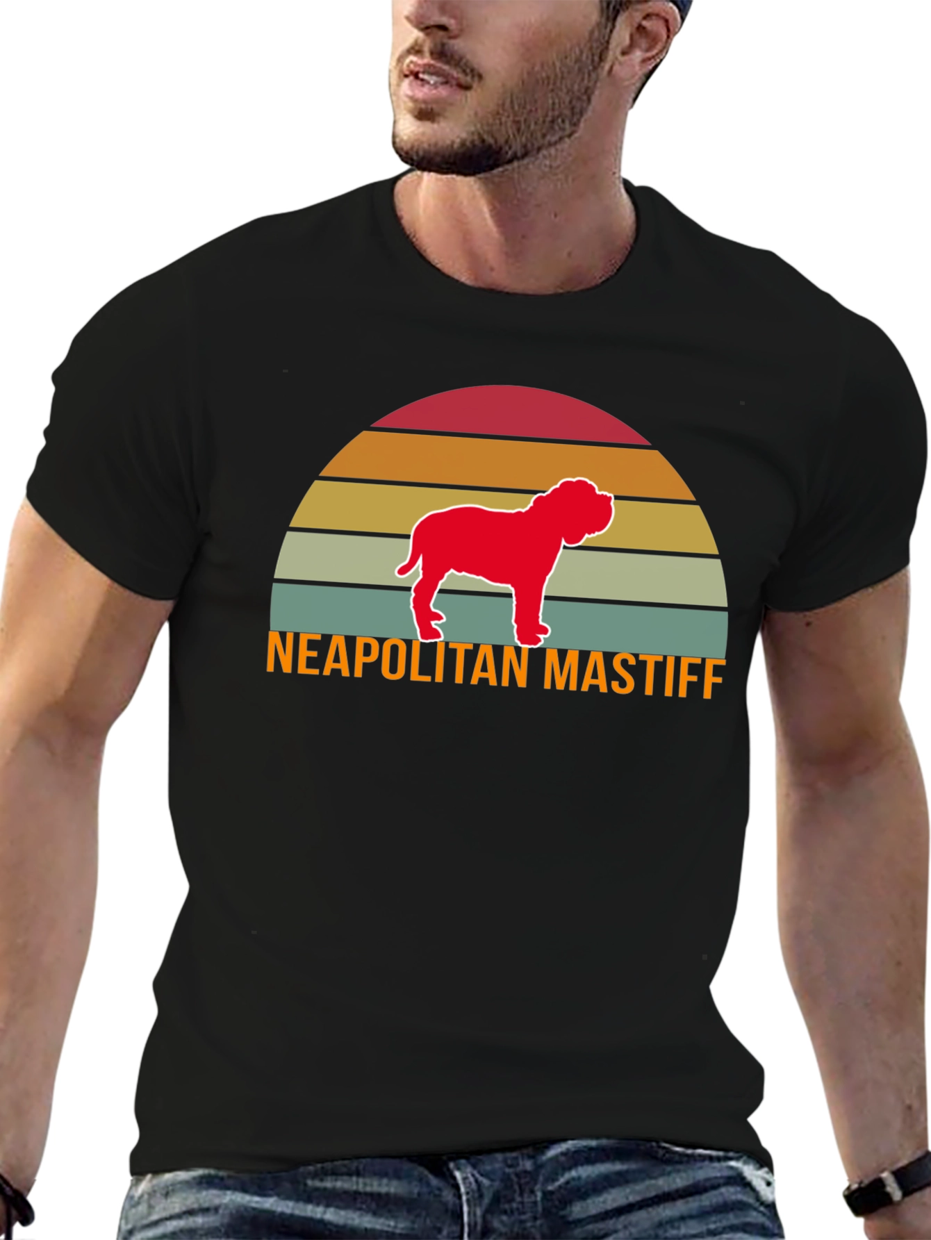 Neapolitan Mastiff Retro Sunset T-Shirt