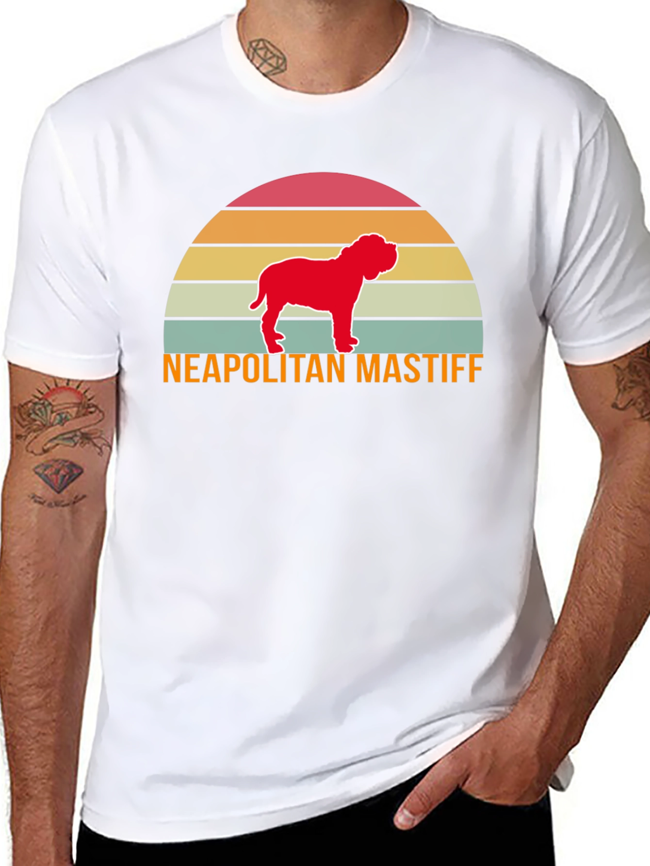 Neapolitan Mastiff Retro Sunset T-Shirt