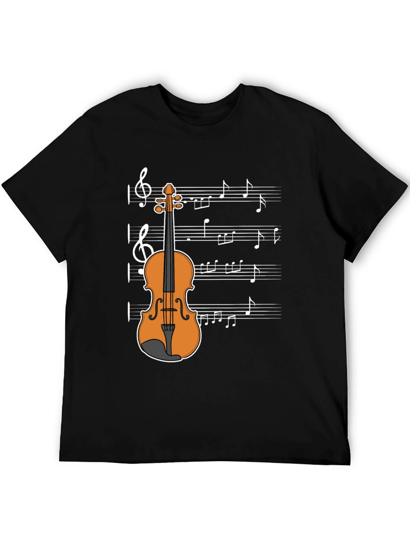 Musical Violin Graphic T-Shirt - Classic Design