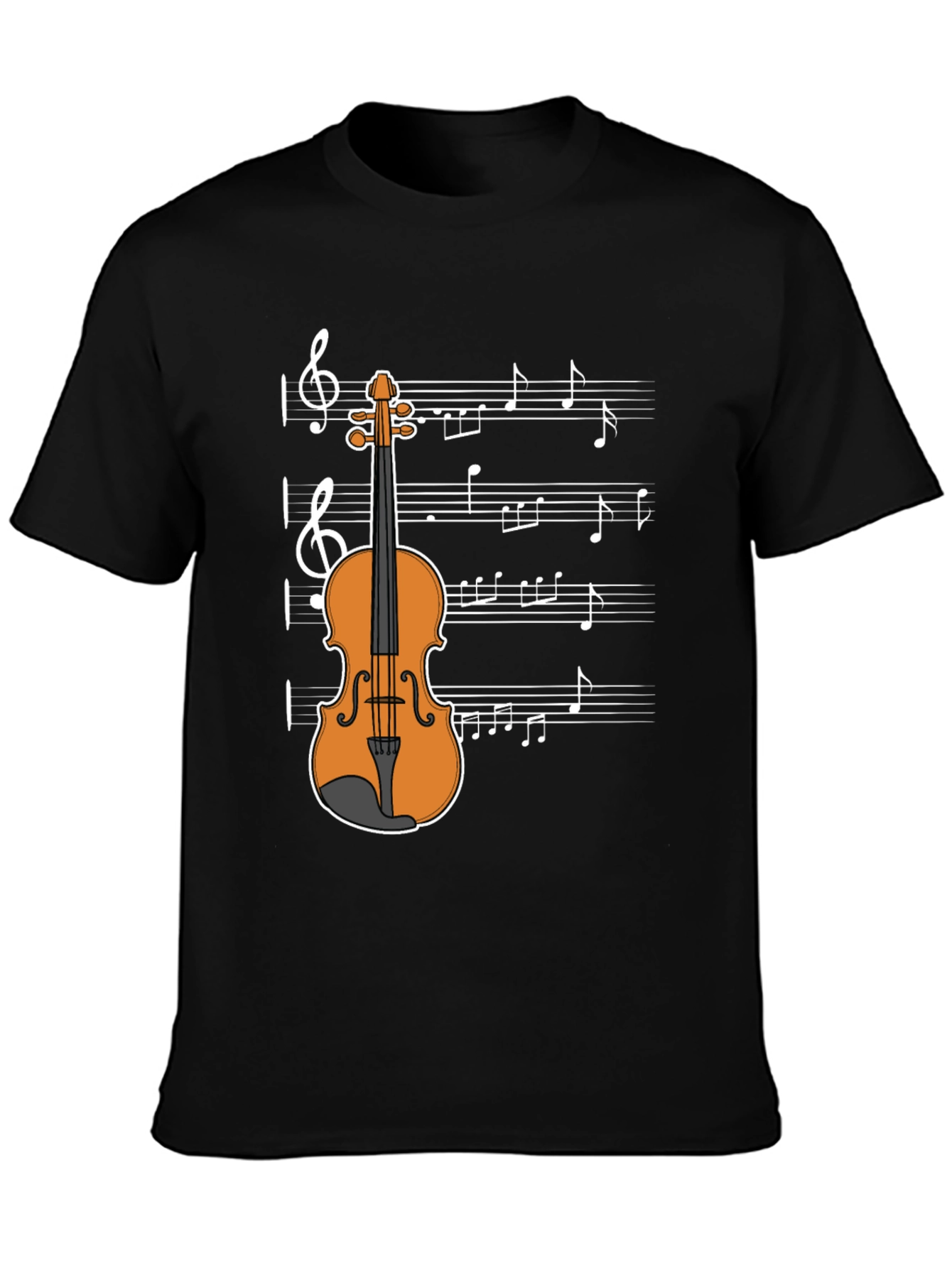 Musical Violin Graphic T-Shirt - Classic Design