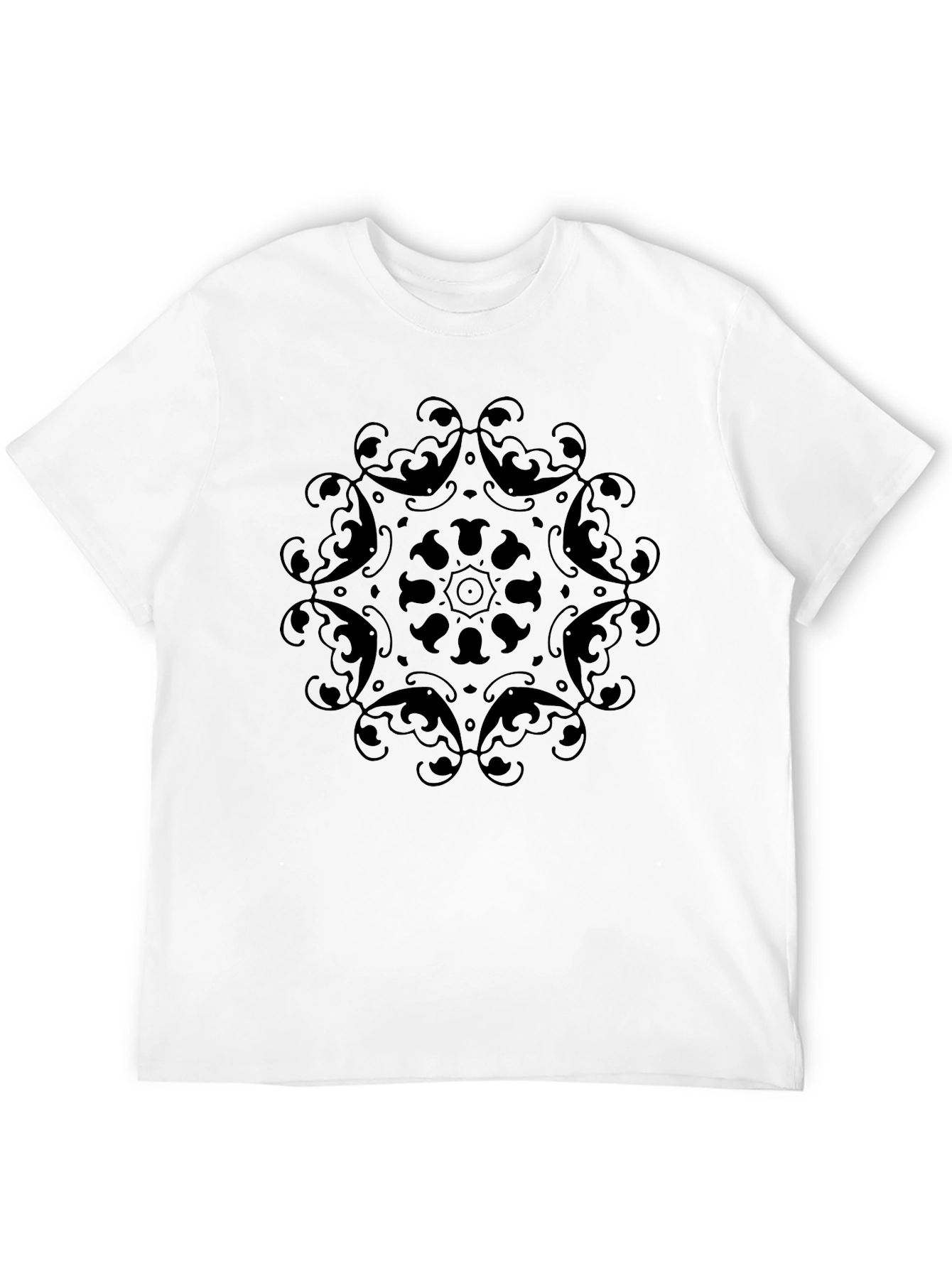 Black Mandala Print T-Shirt - Stylish Unisex Tee