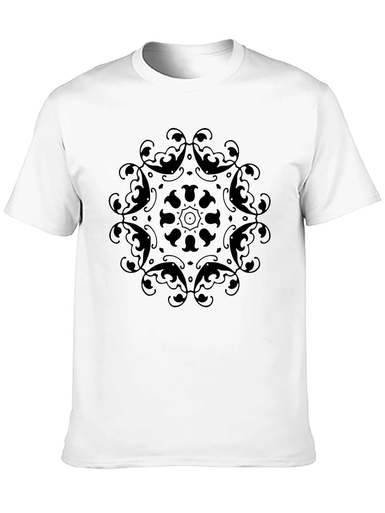 Black Mandala Print T-Shirt - Stylish Unisex Tee