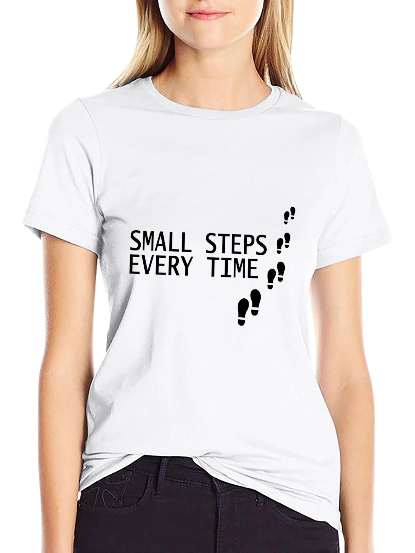 Small Steps Every Time Black T-Shirt
