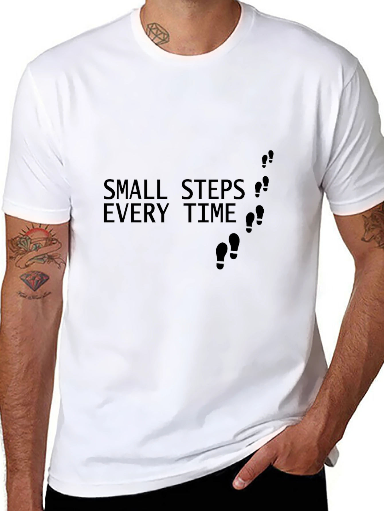 Small Steps Every Time Black T-Shirt