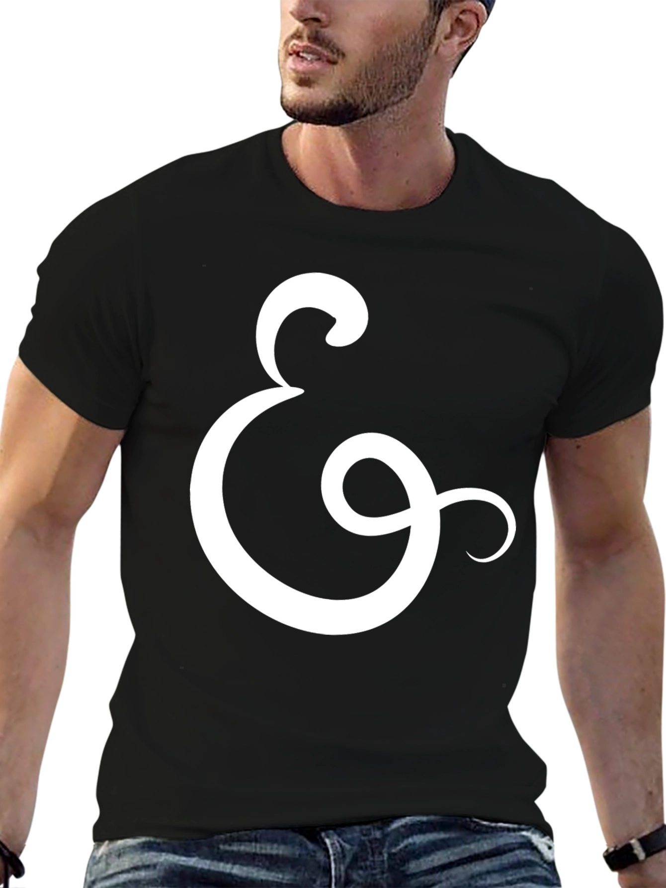 Ampersand Graphic Tee - Stylish Black Cotton T-Shirt