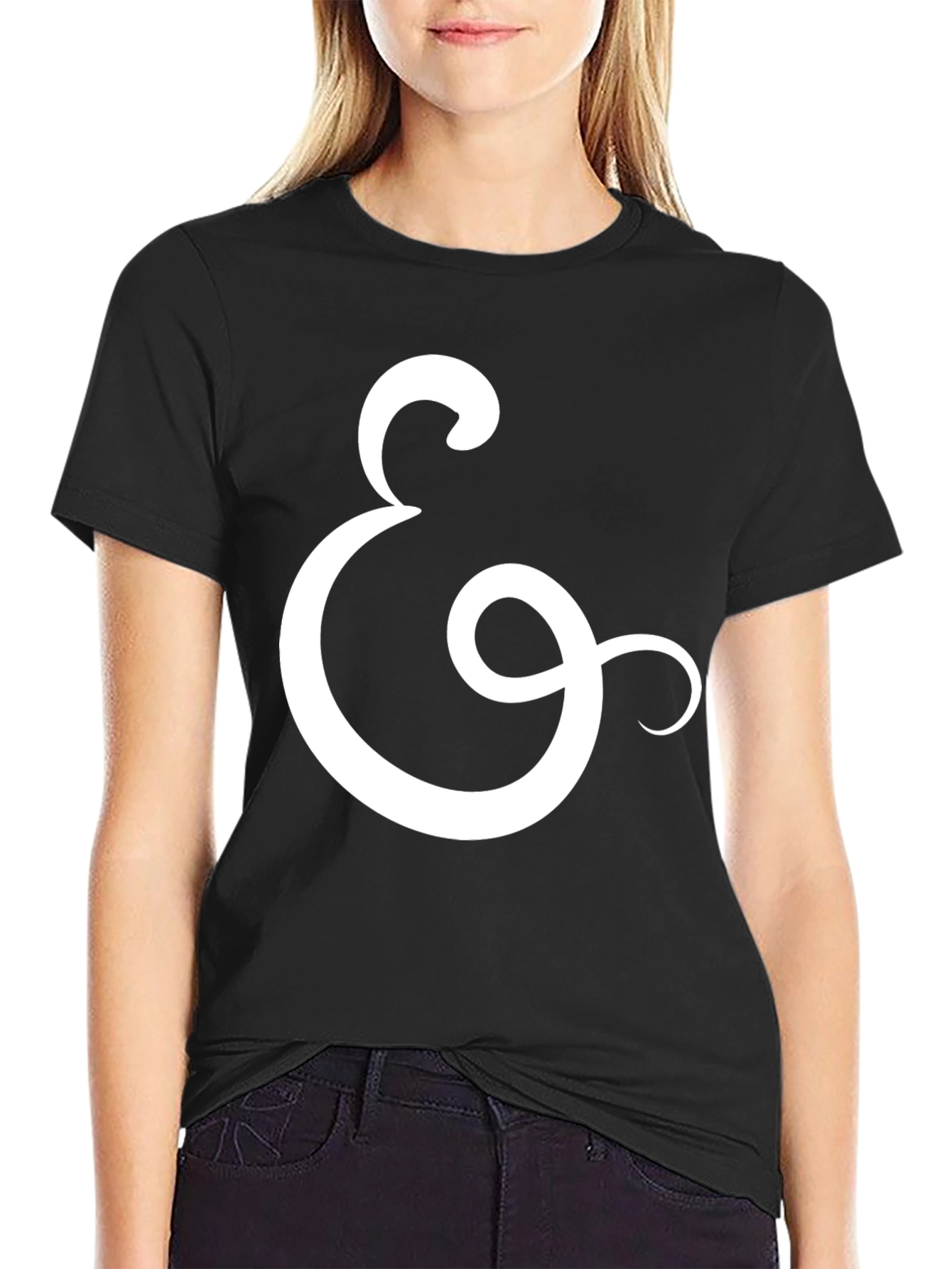 Ampersand Graphic Tee - Stylish Black Cotton T-Shirt