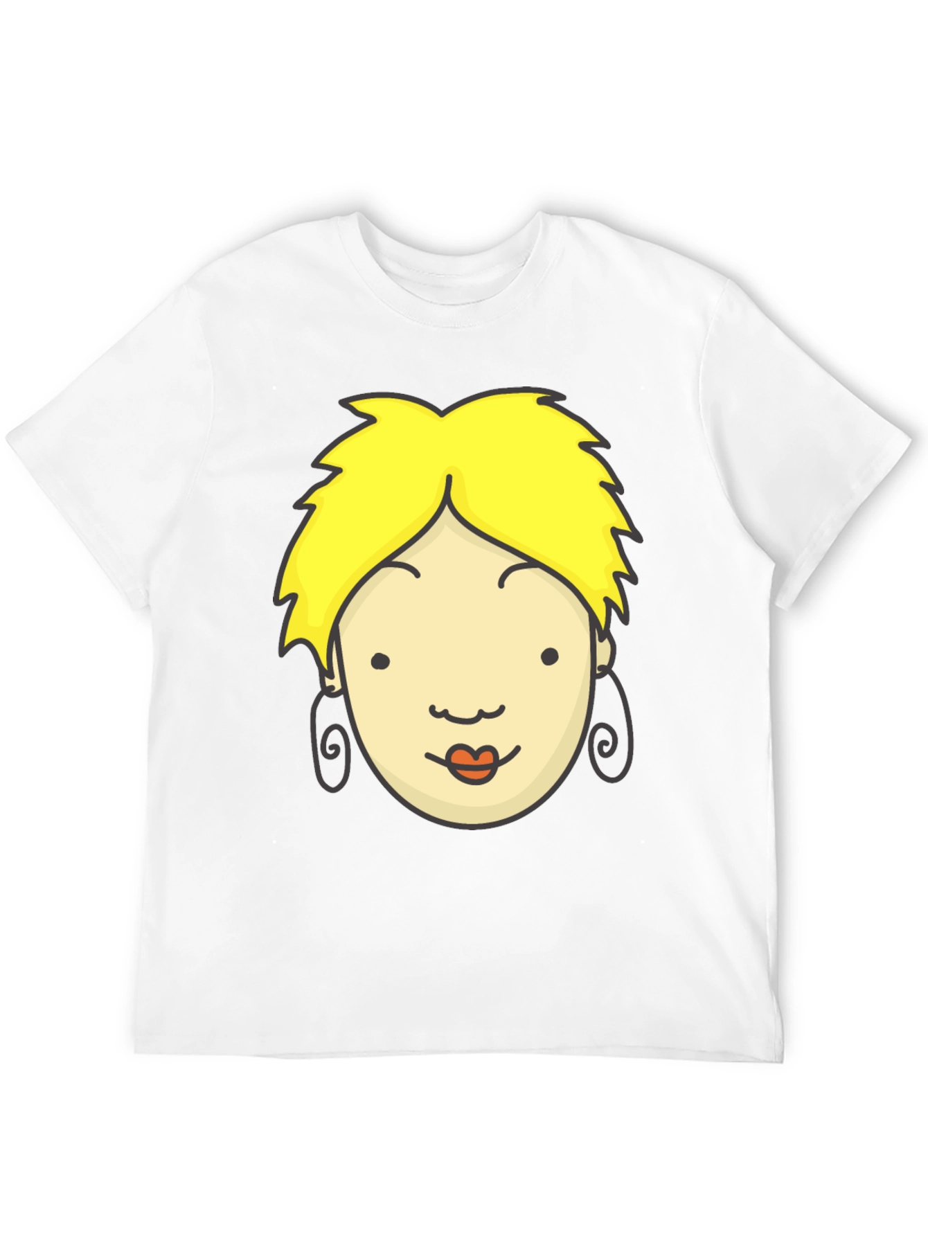 Cartoon Face Graphic Black T-Shirt