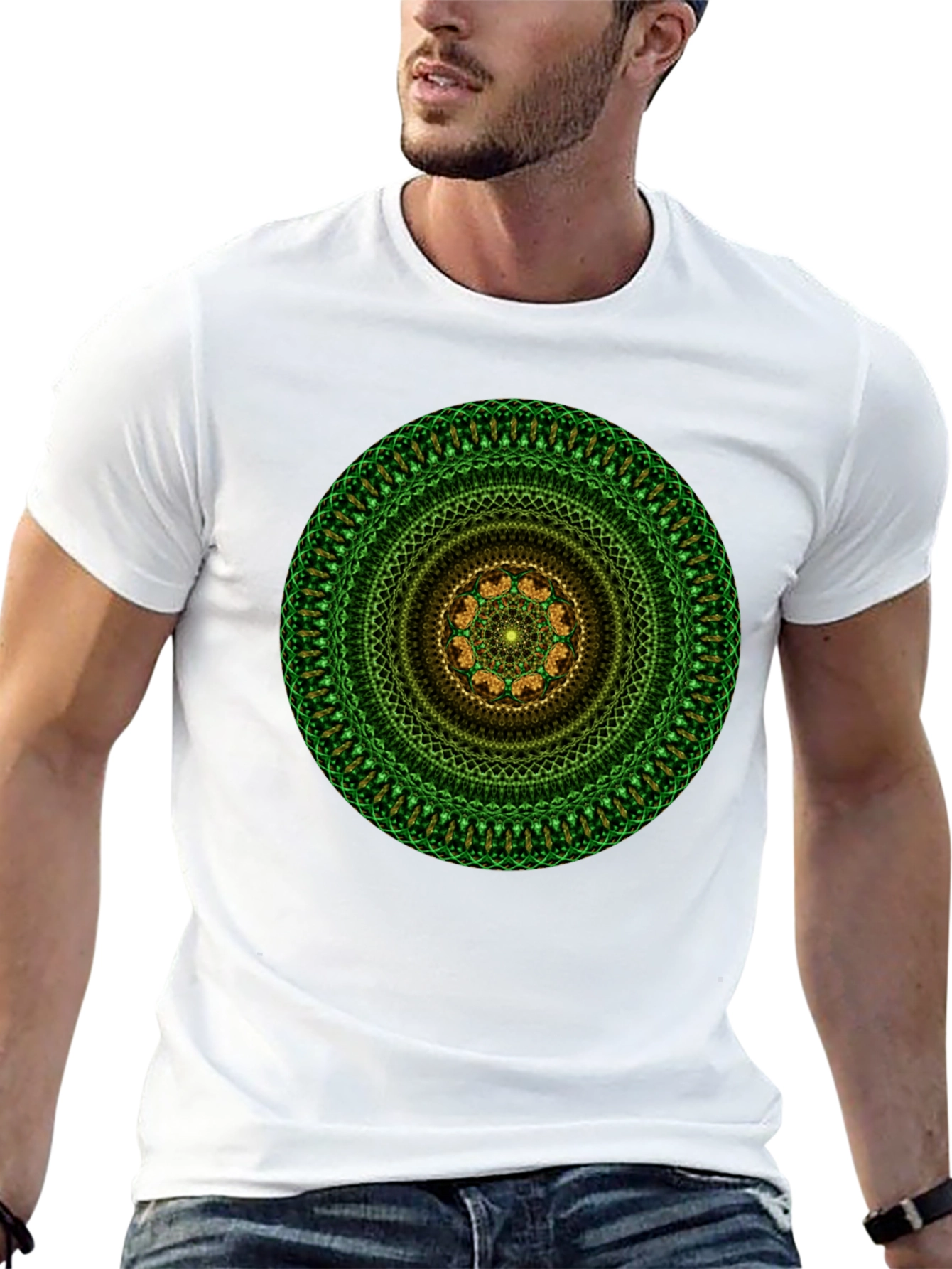 Green Mandala Graphic Tee - Casual Comfort