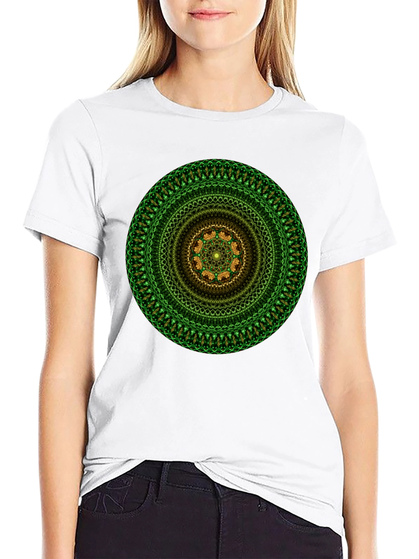 Green Mandala Graphic Tee - Casual Comfort