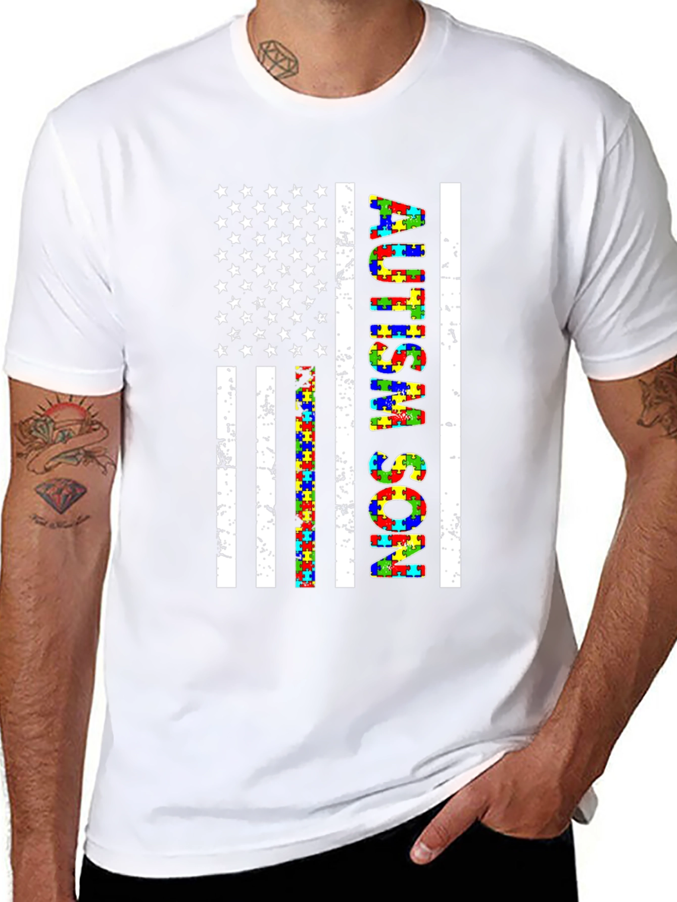 Autism Son American Flag T-Shirt