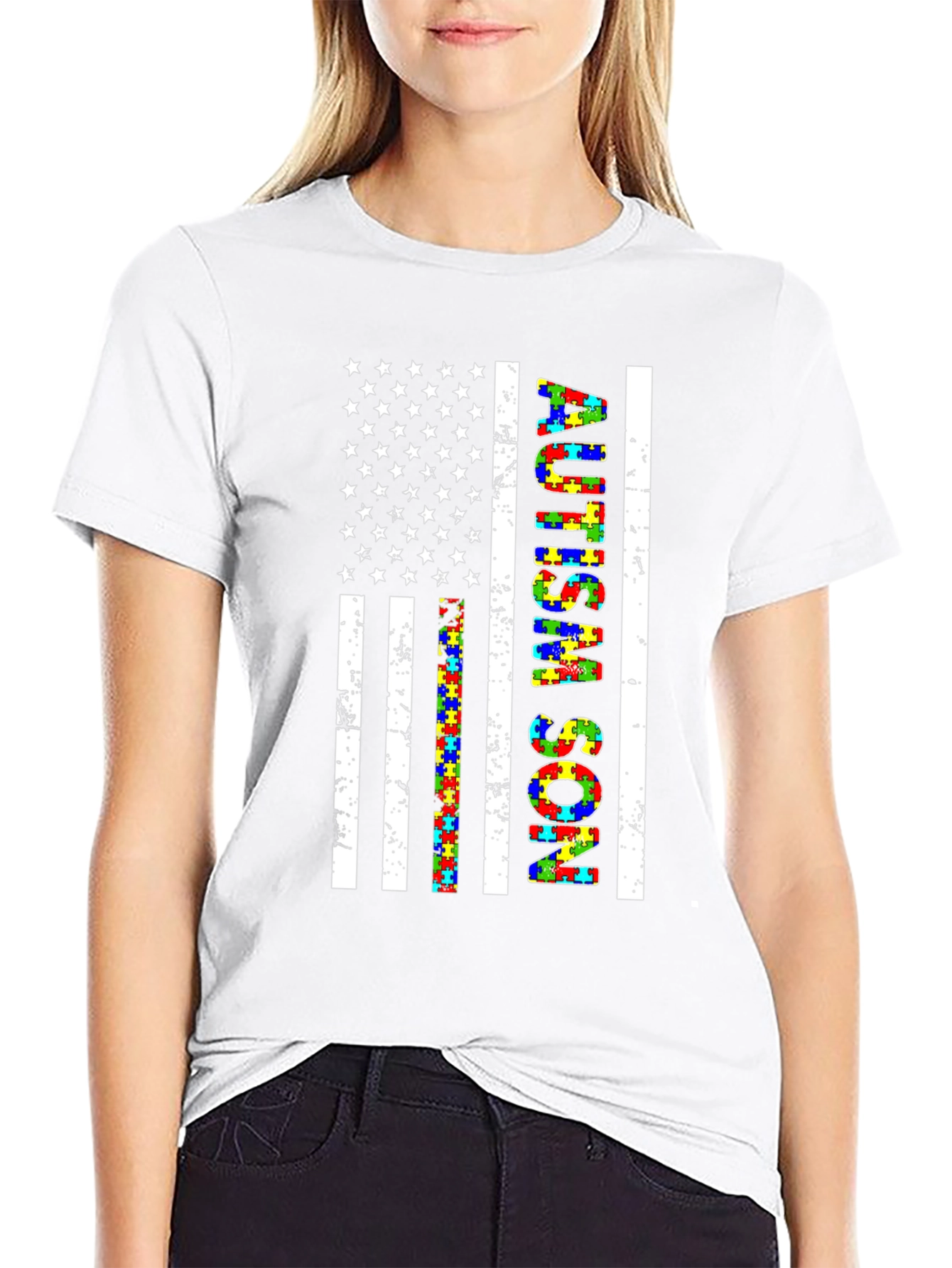 Autism Son American Flag T-Shirt