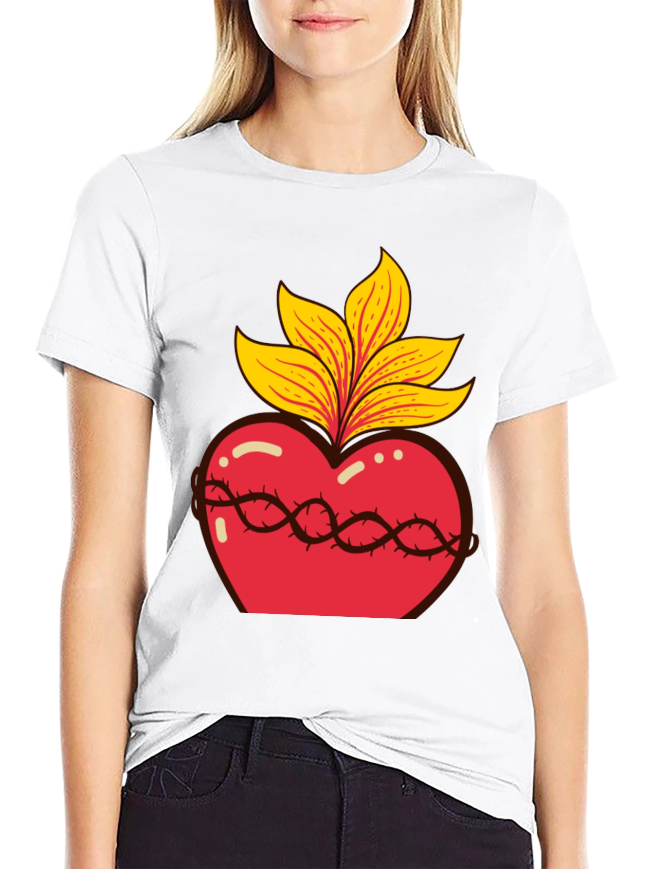 Sacred Heart Graphic Tee - Black