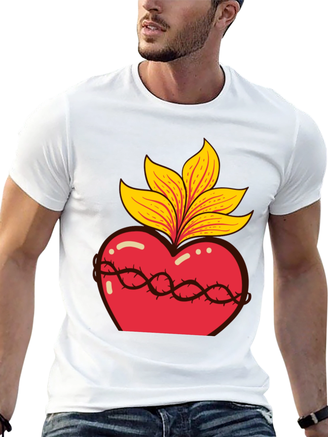 Sacred Heart Graphic Tee - Black