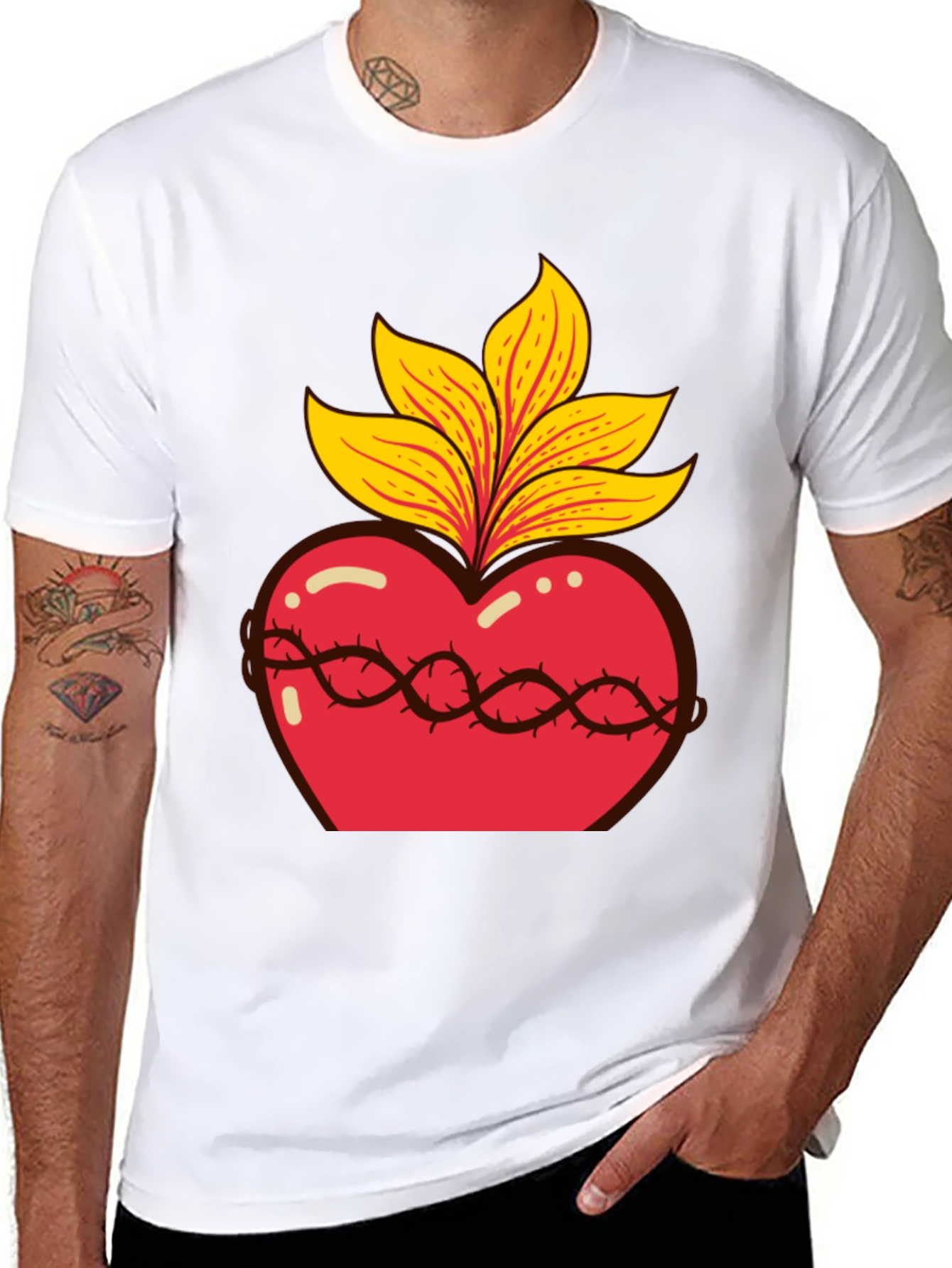 Sacred Heart Graphic Tee - Black