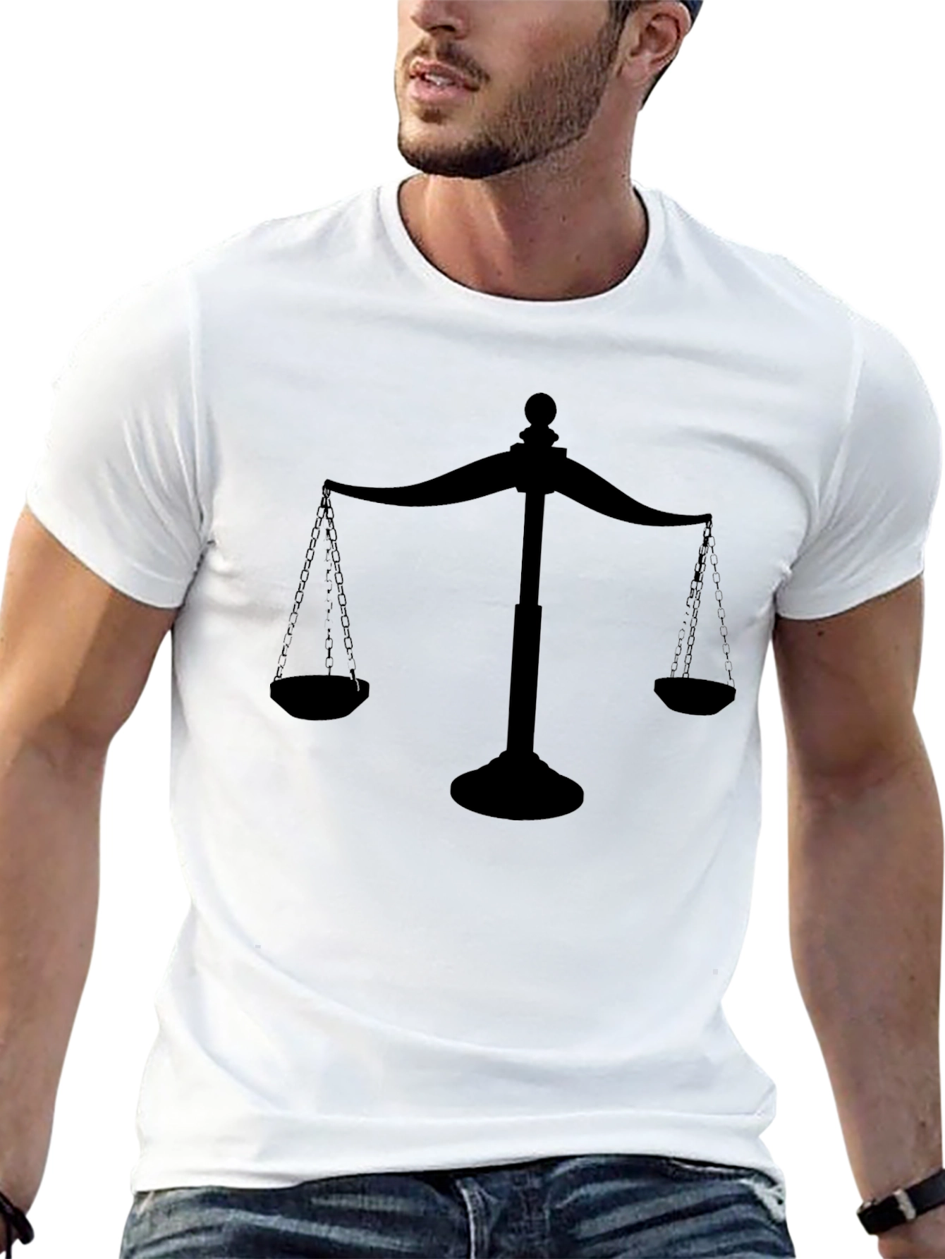 Scales of Justice Graphic Black T-Shirt