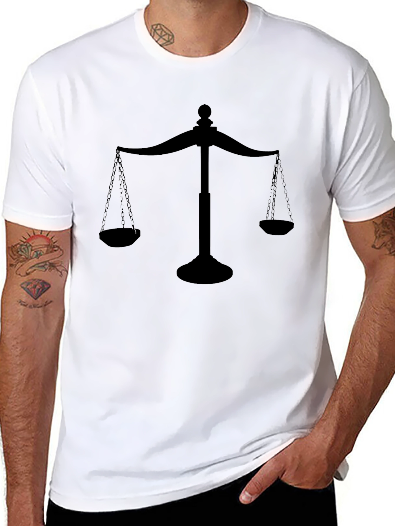 Scales of Justice Graphic Black T-Shirt