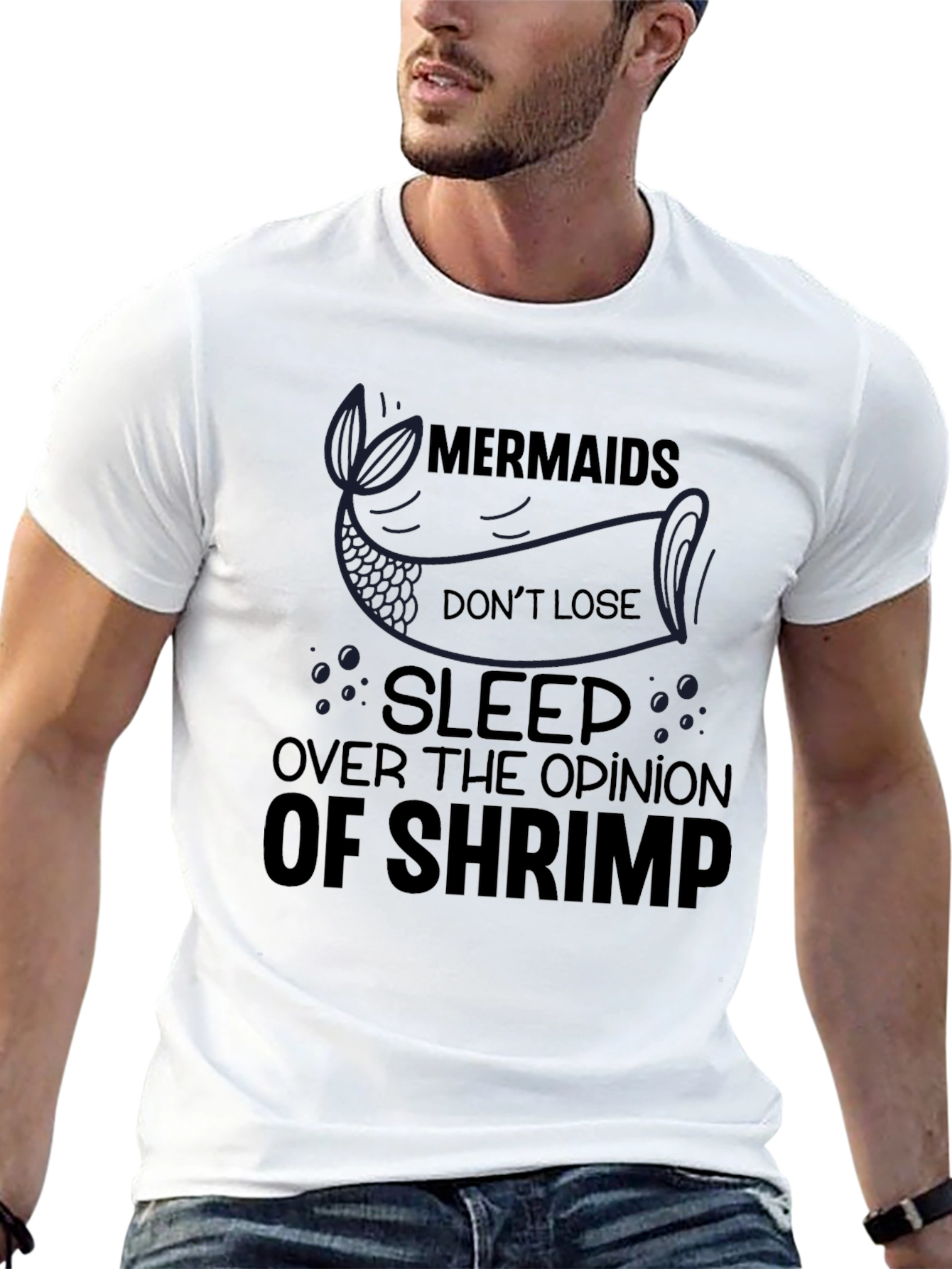 Mermaids Dont Lose Sleep Over Shrimp Graphic Tee