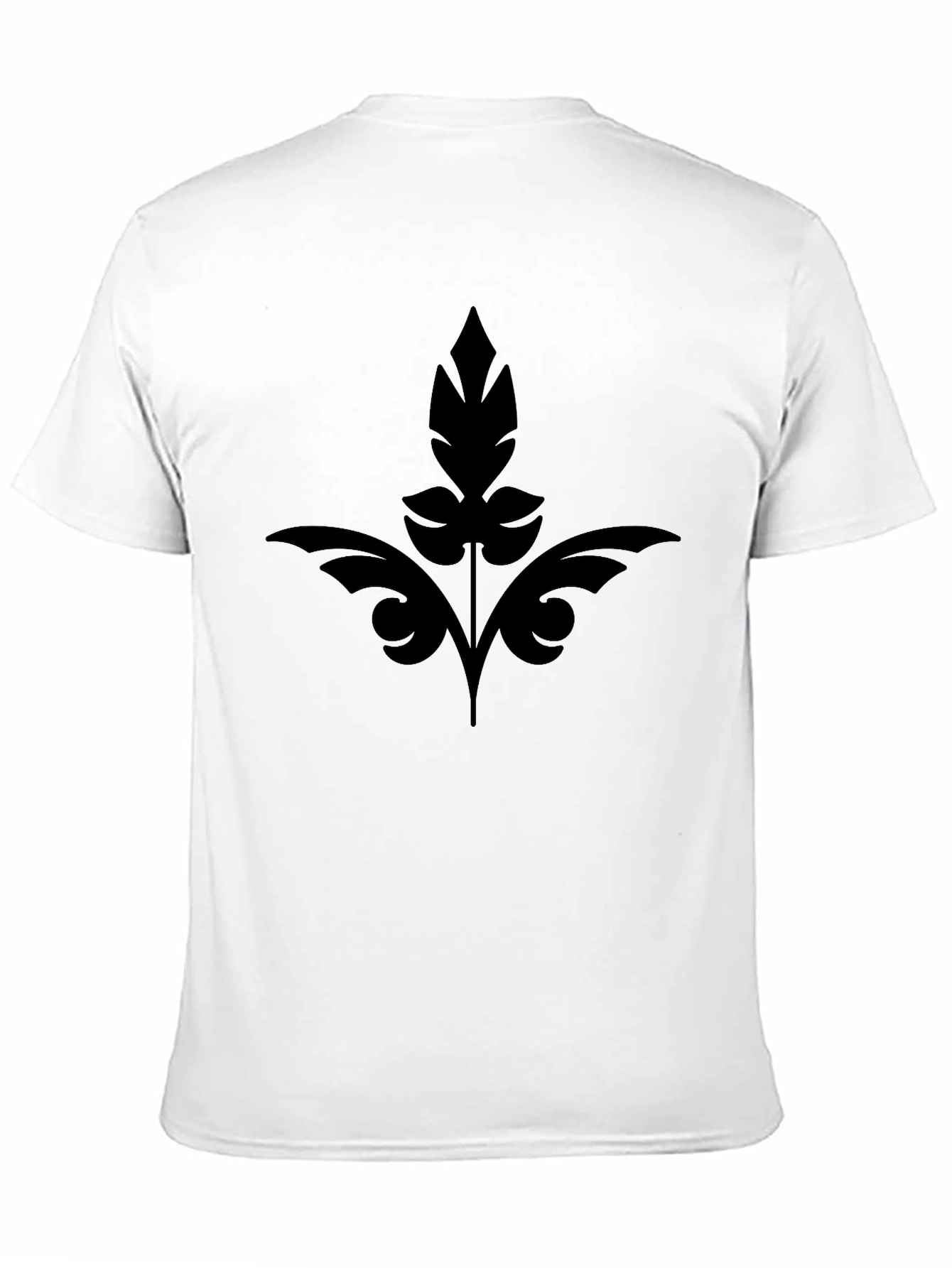 Elegant Black Leaf Design Mens T-Shirt