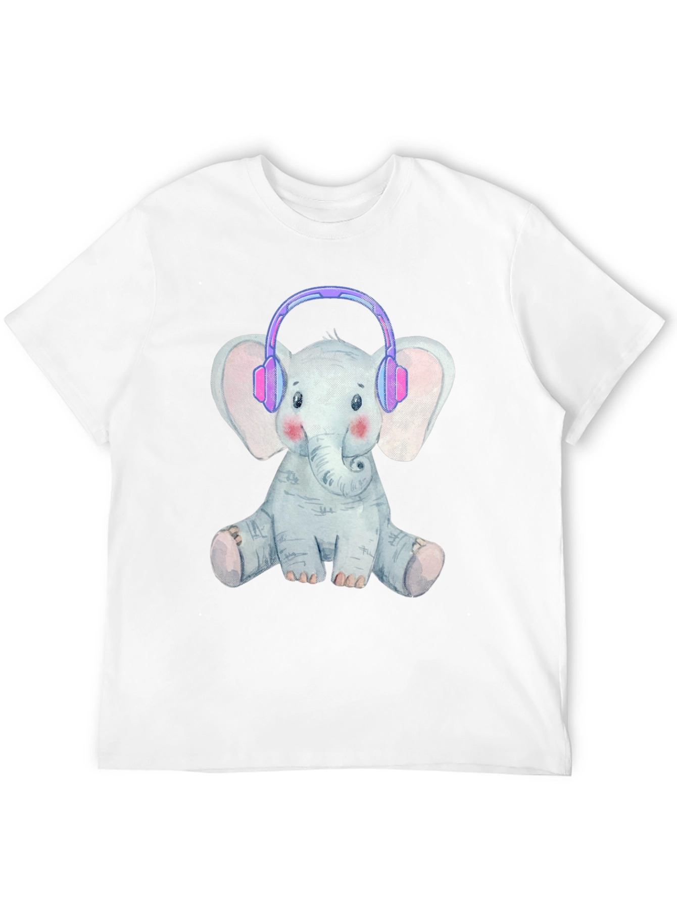 Cute Elephant T-Shirt with Headphones