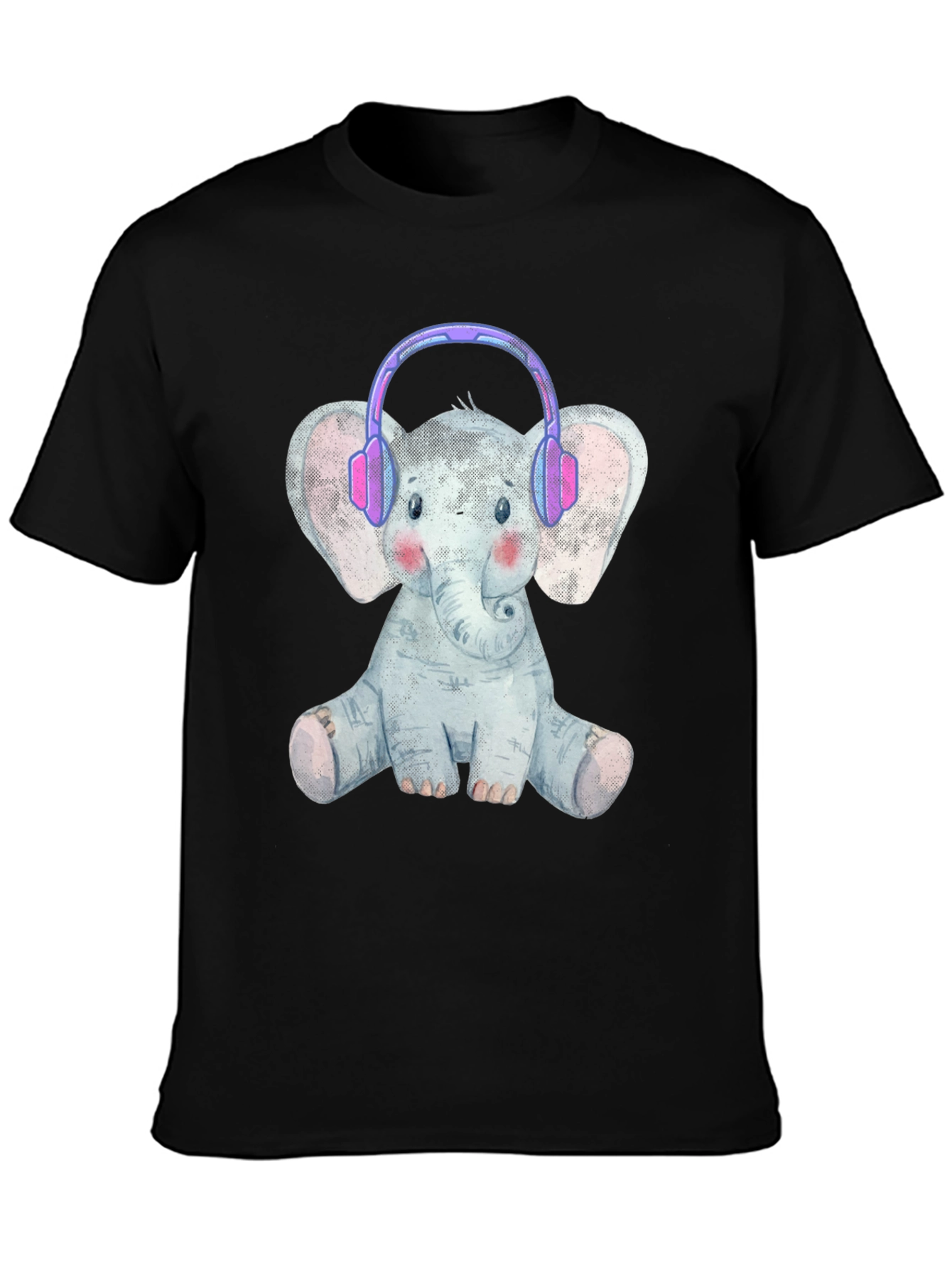 Cute Elephant T-Shirt with Headphones