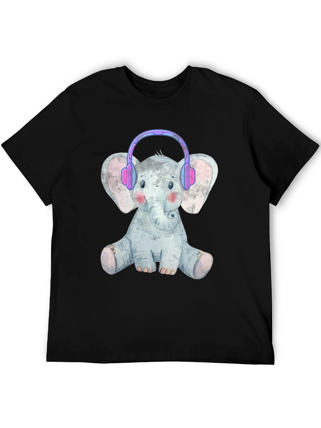 Cute Elephant T-Shirt with Headphones