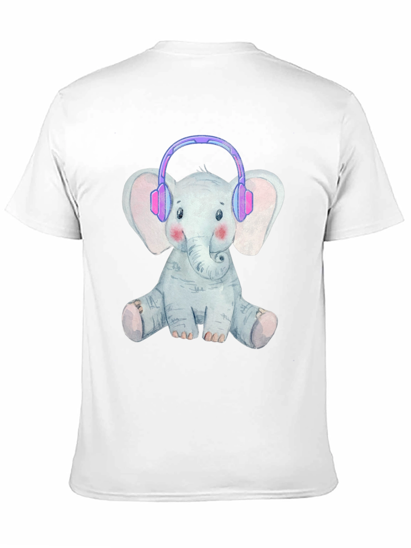 Cute Elephant T-Shirt with Headphones