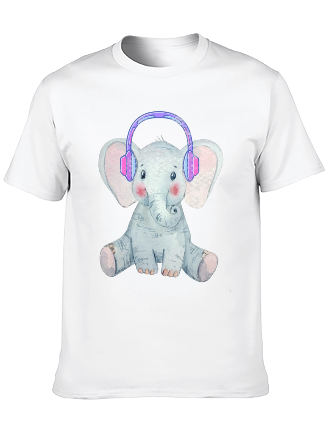 Cute Elephant T-Shirt with Headphones