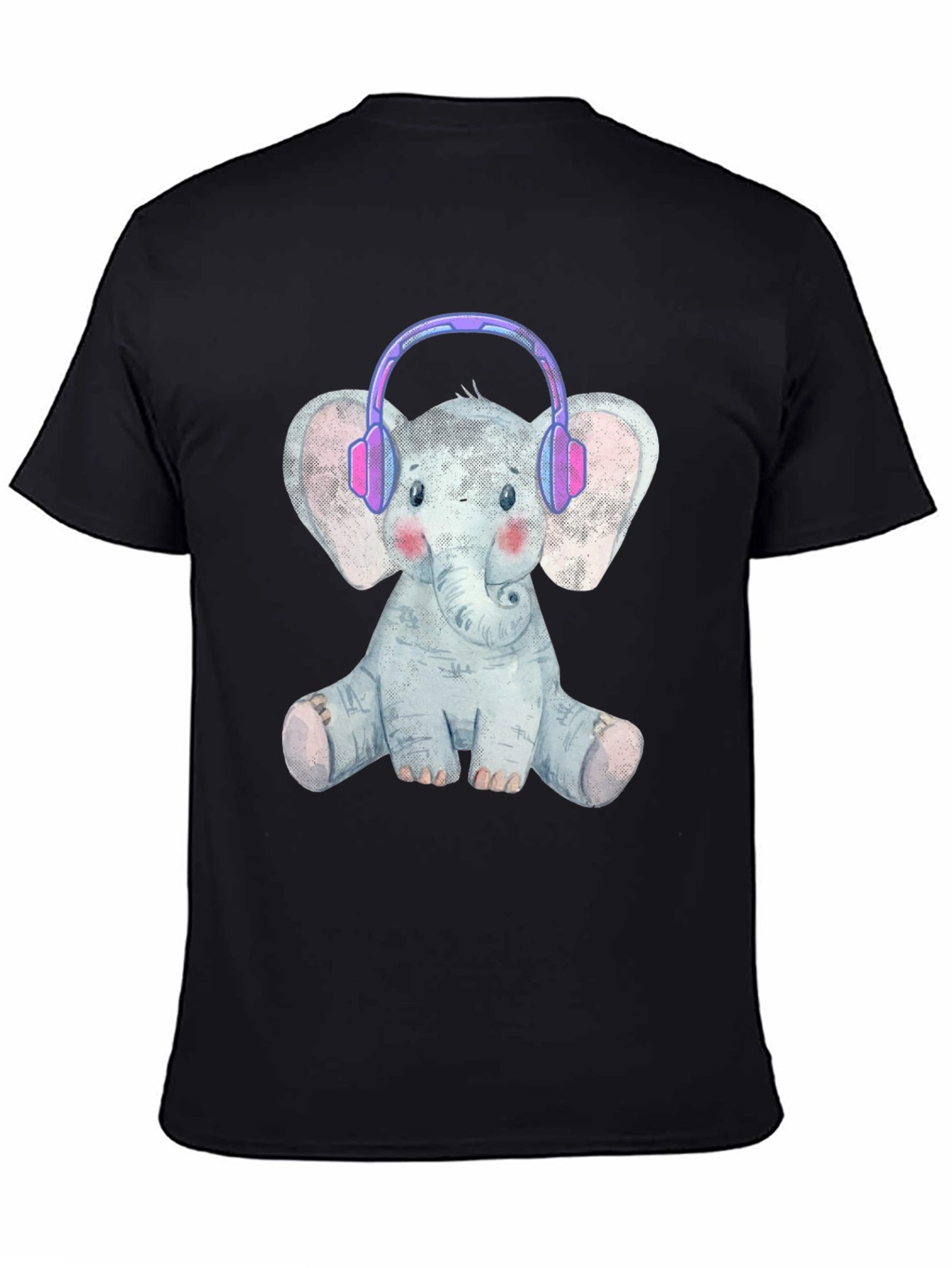 Cute Elephant T-Shirt with Headphones