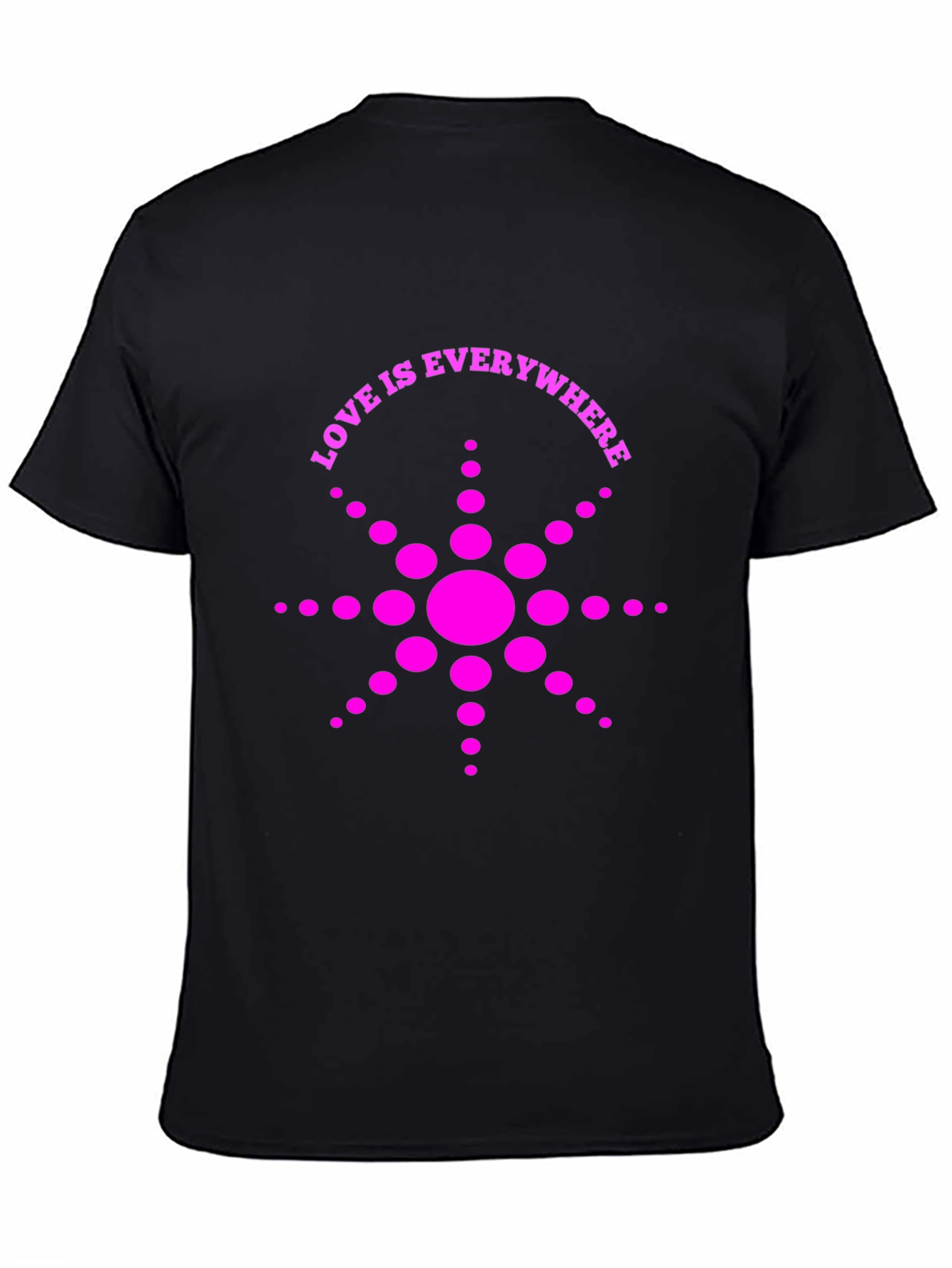 Love Is Everywhere T-Shirt - Black with Pink Graphic