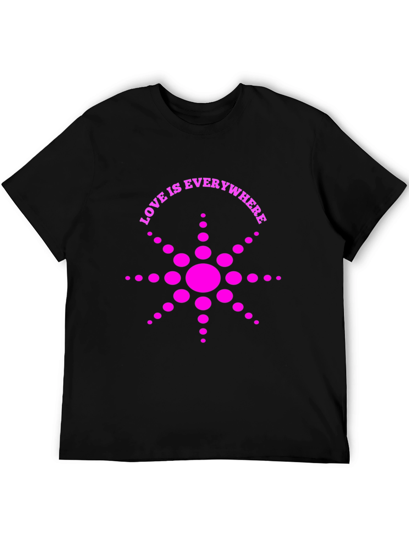Love Is Everywhere T-Shirt - Black with Pink Graphic