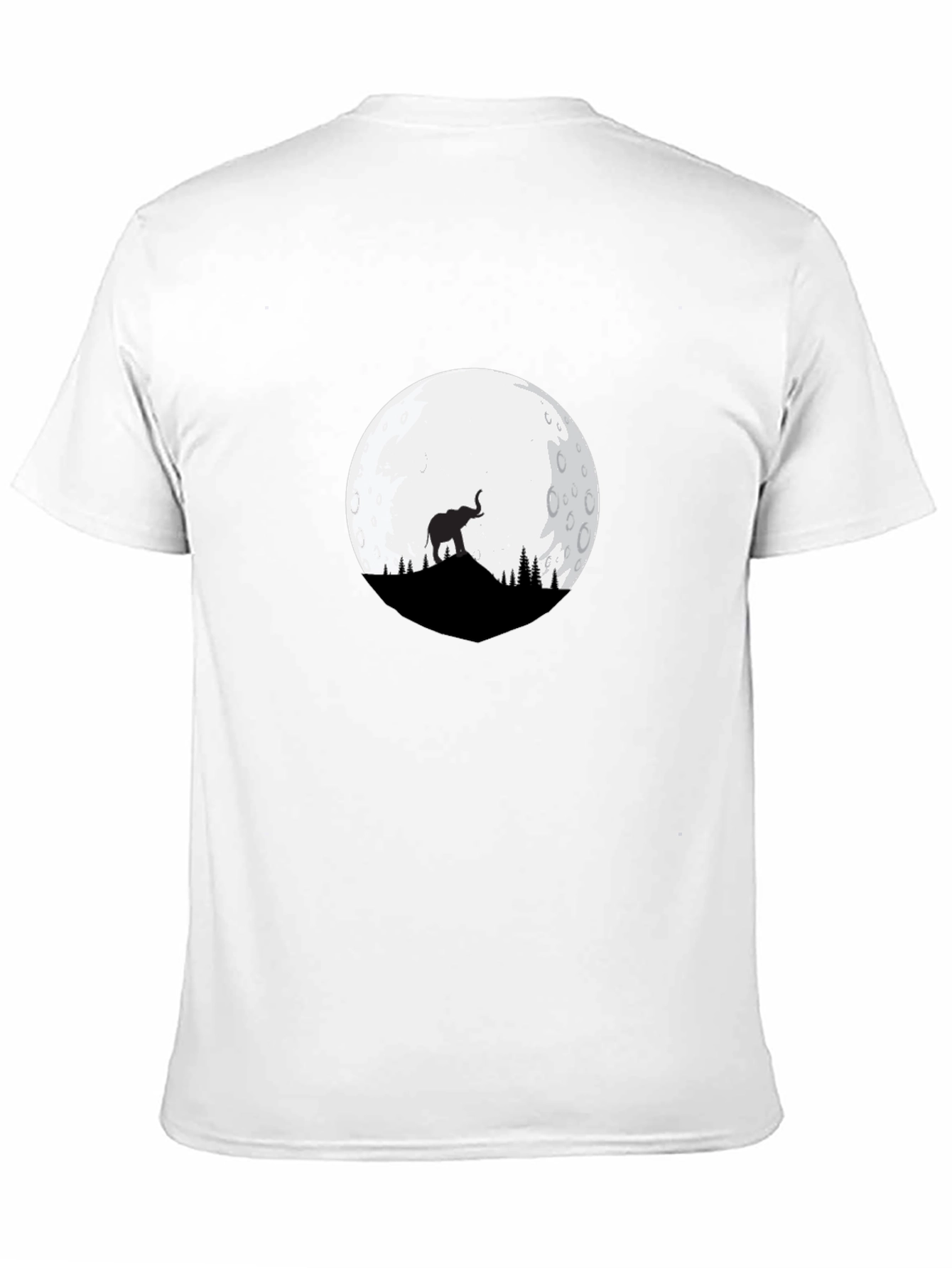 Elephant Moon Graphic Tee - Black Cotton Blend