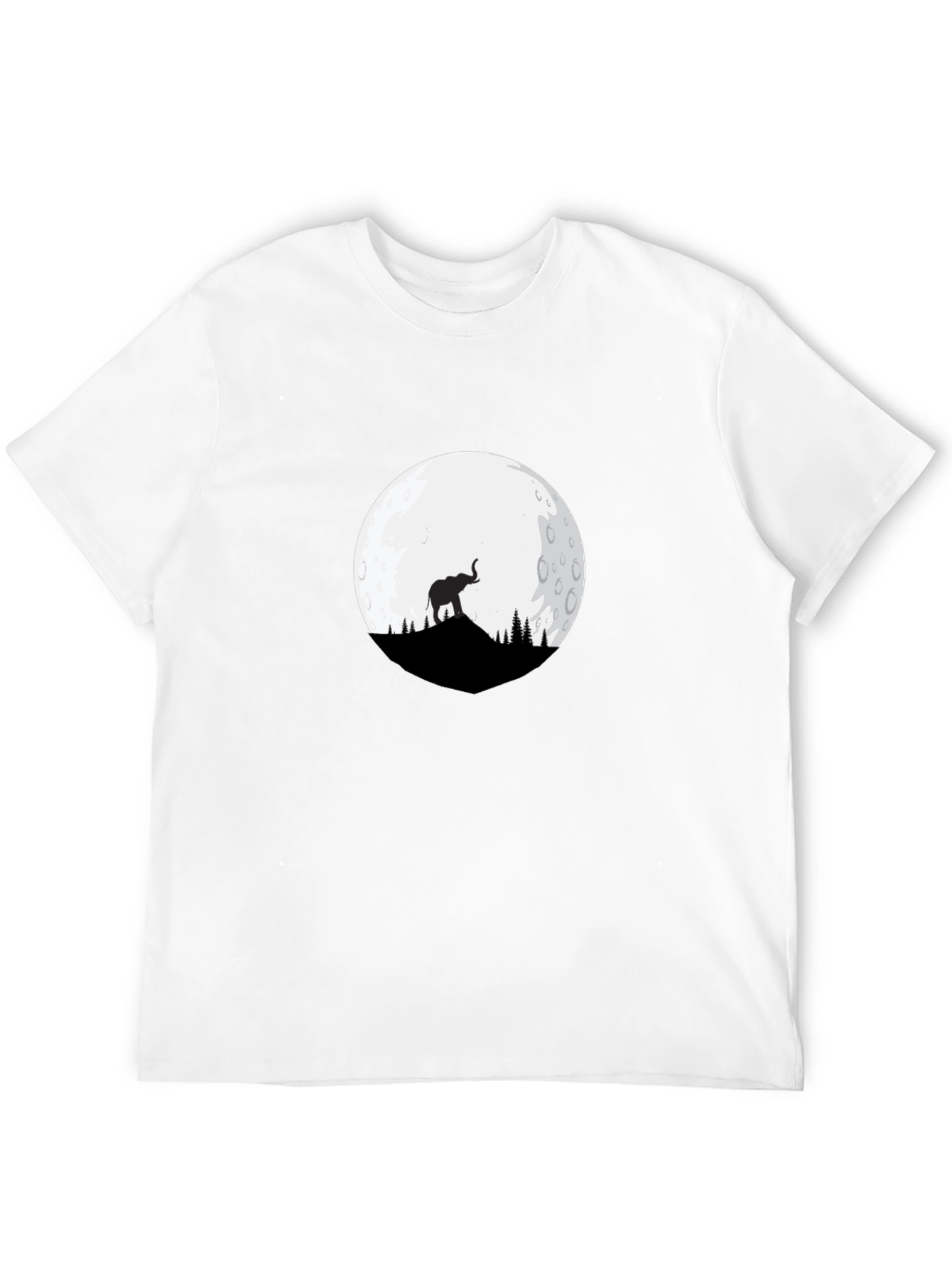Elephant Moon Graphic Tee - Black Cotton Blend