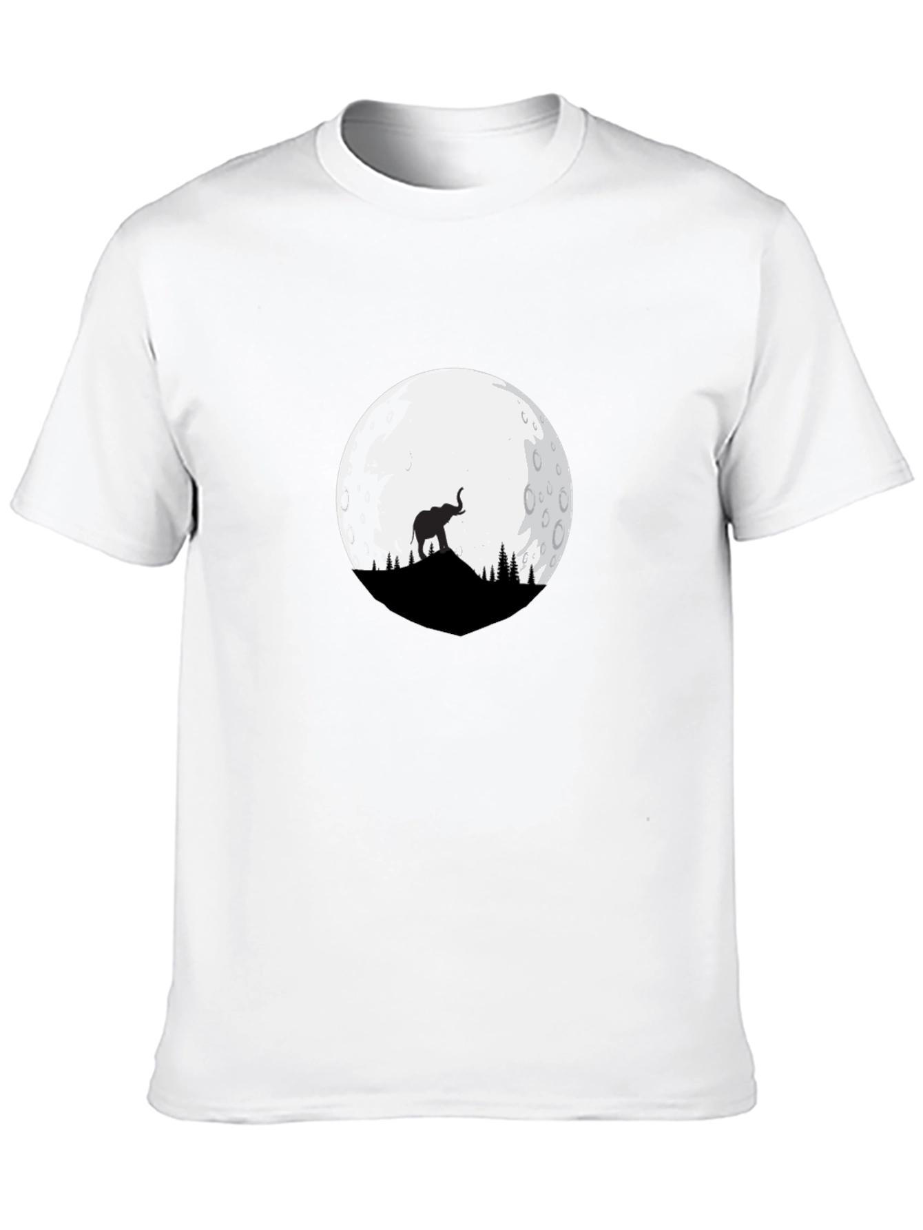 Elephant Moon Graphic Tee - Black Cotton Blend