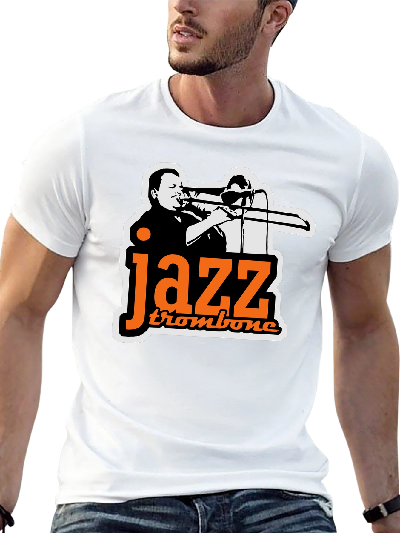 Jazz Trombone Black T-Shirt - Cool Music Tee
