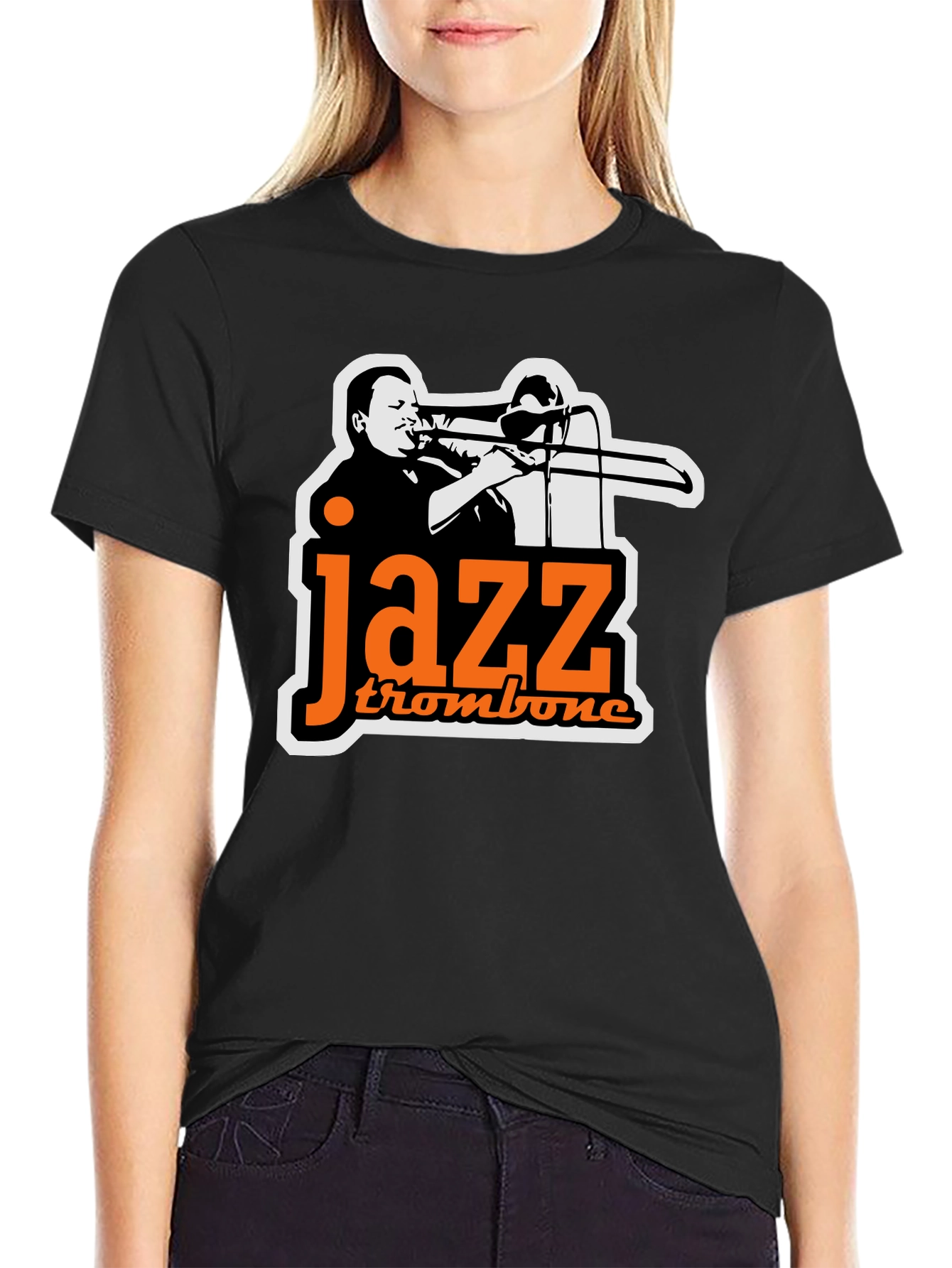Jazz Trombone Black T-Shirt - Cool Music Tee