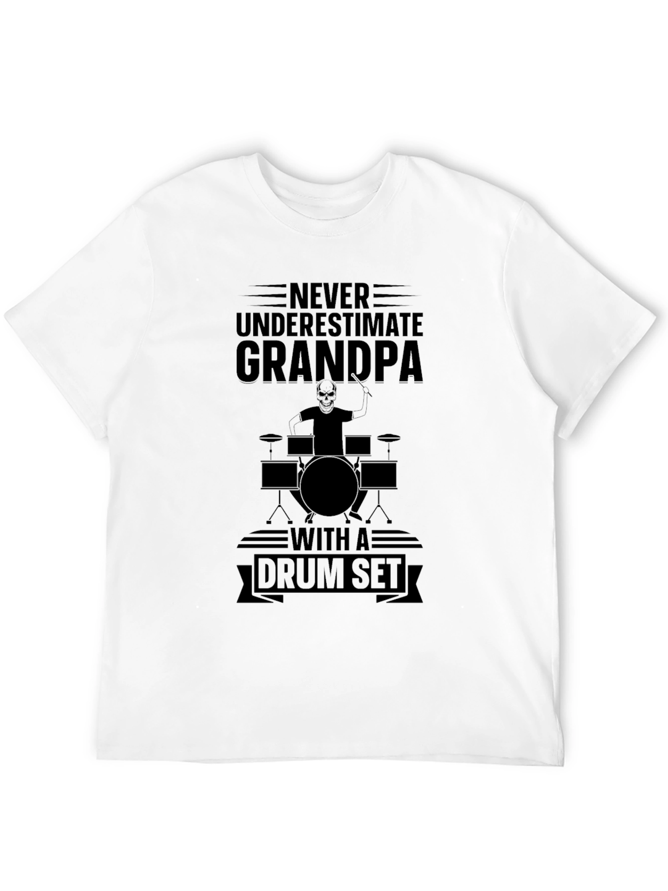 Never Underestimate Grandpa Drum Set T-Shirt