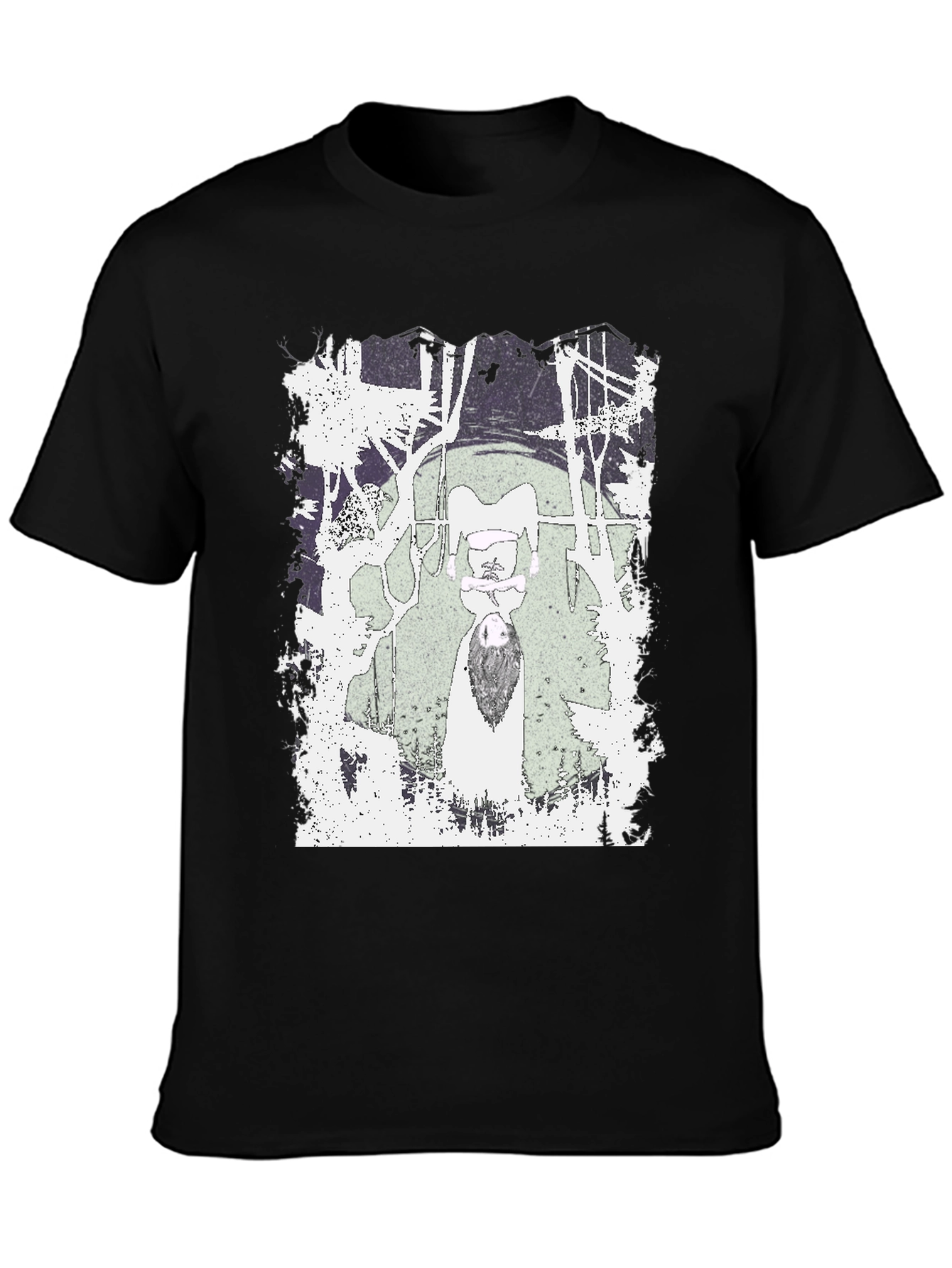 Graphic Tee - Unique Design on Black Cotton