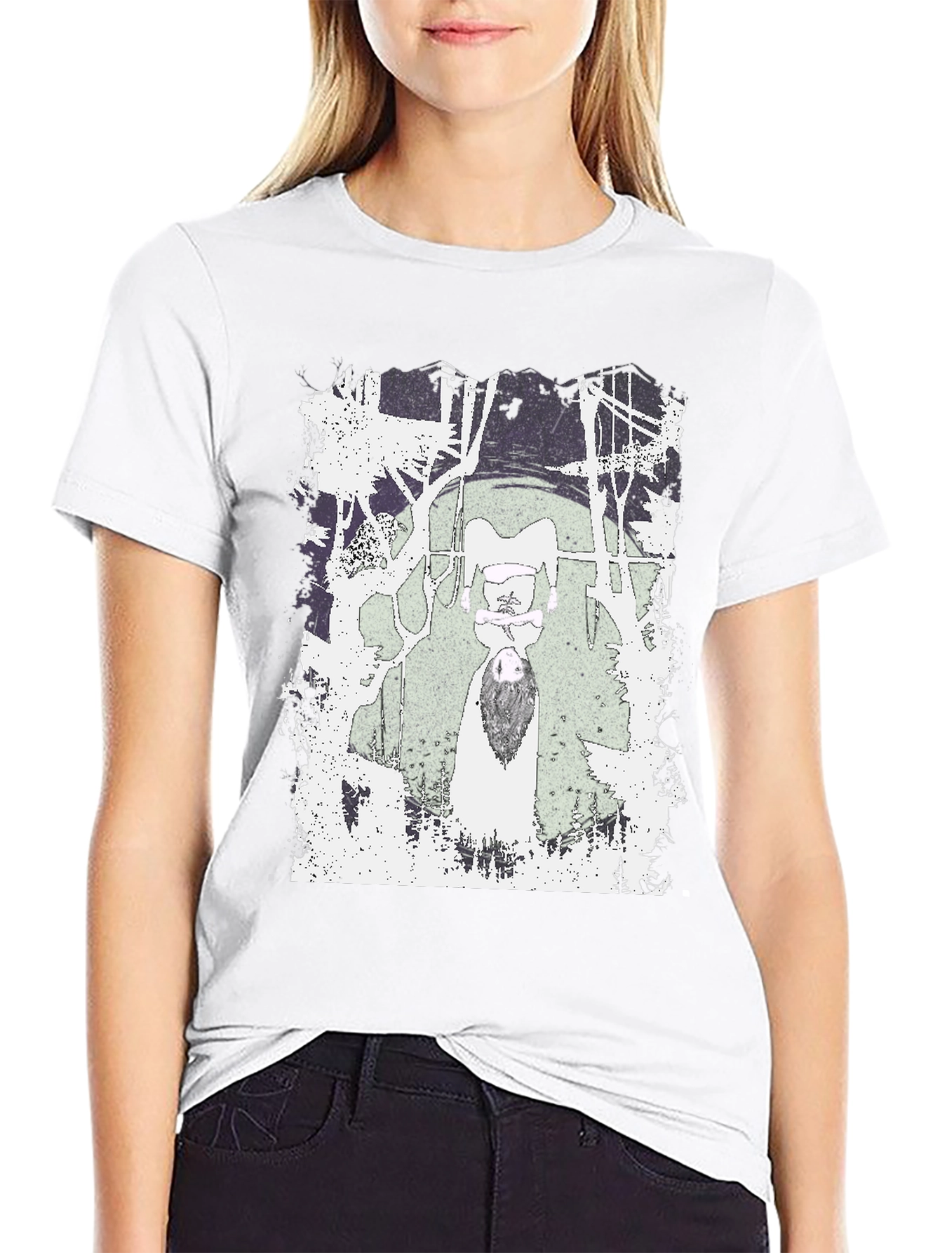 Graphic Tee - Unique Design on Black Cotton