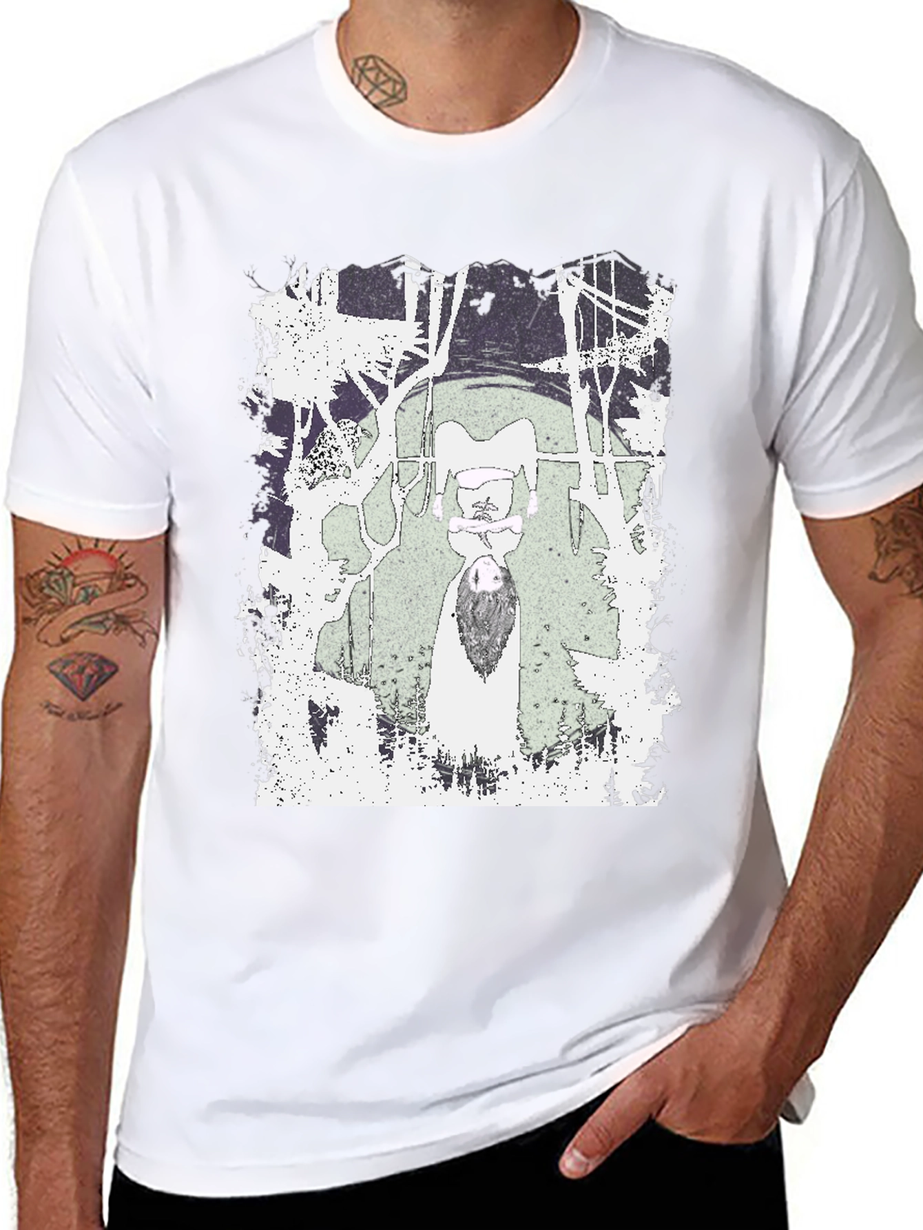 Graphic Tee - Unique Design on Black Cotton