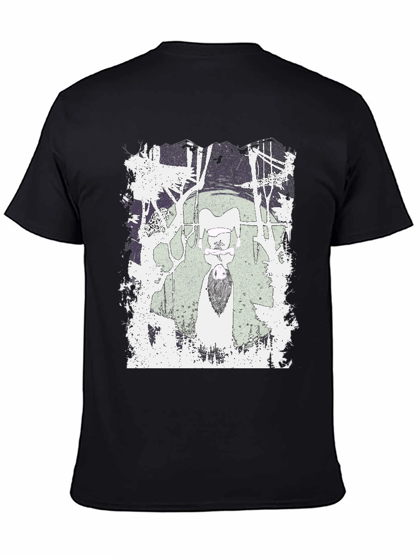 Graphic Tee - Unique Design on Black Cotton