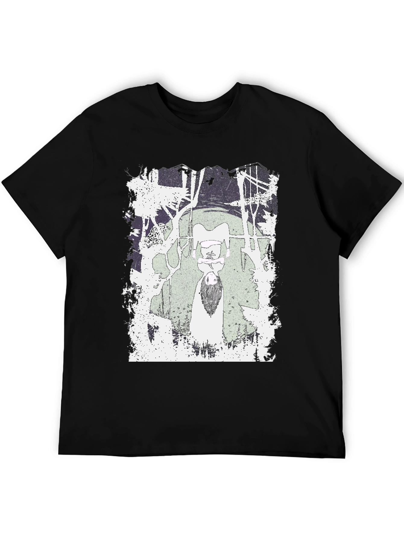 Graphic Tee - Unique Design on Black Cotton