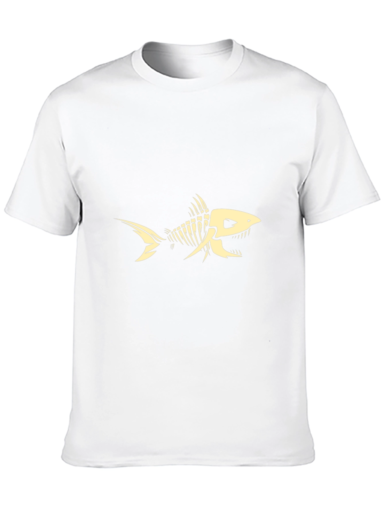 Skeleton Fish Graphic Tee - Black Cotton