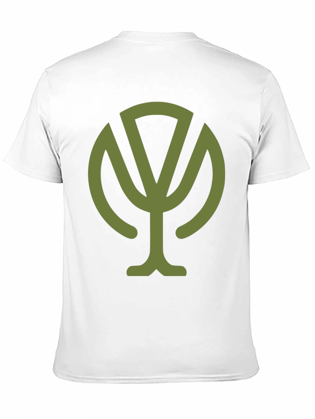 Olive Green Tree Graphic Black T-Shirt