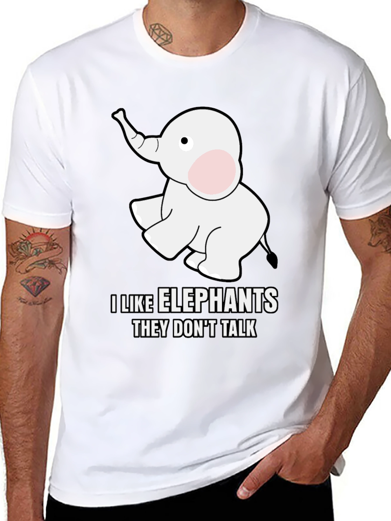 I Like Elephants T-Shirt - Soft Cotton Blend