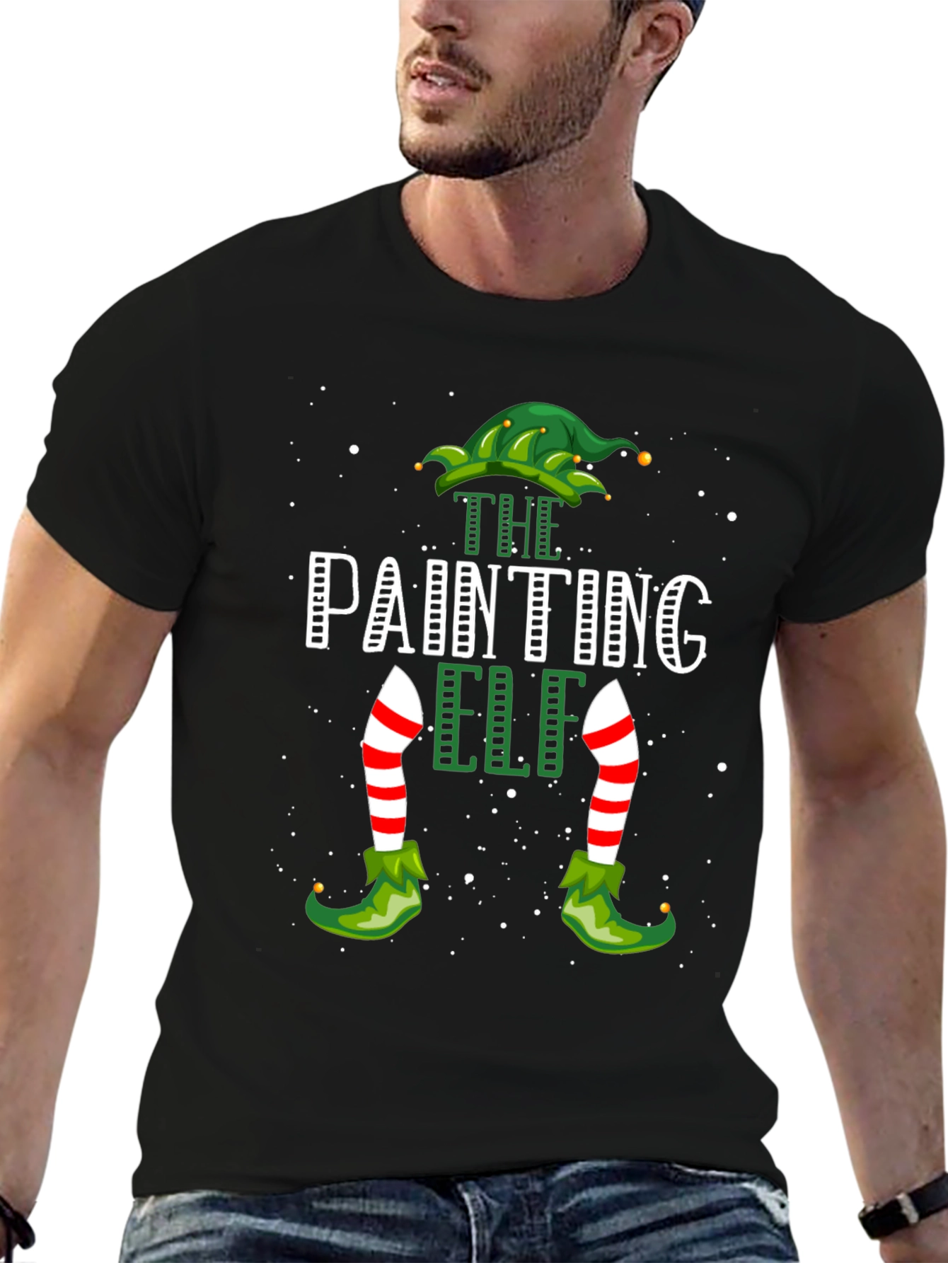 The Painting Elf T-Shirt - Christmas Festive Tee