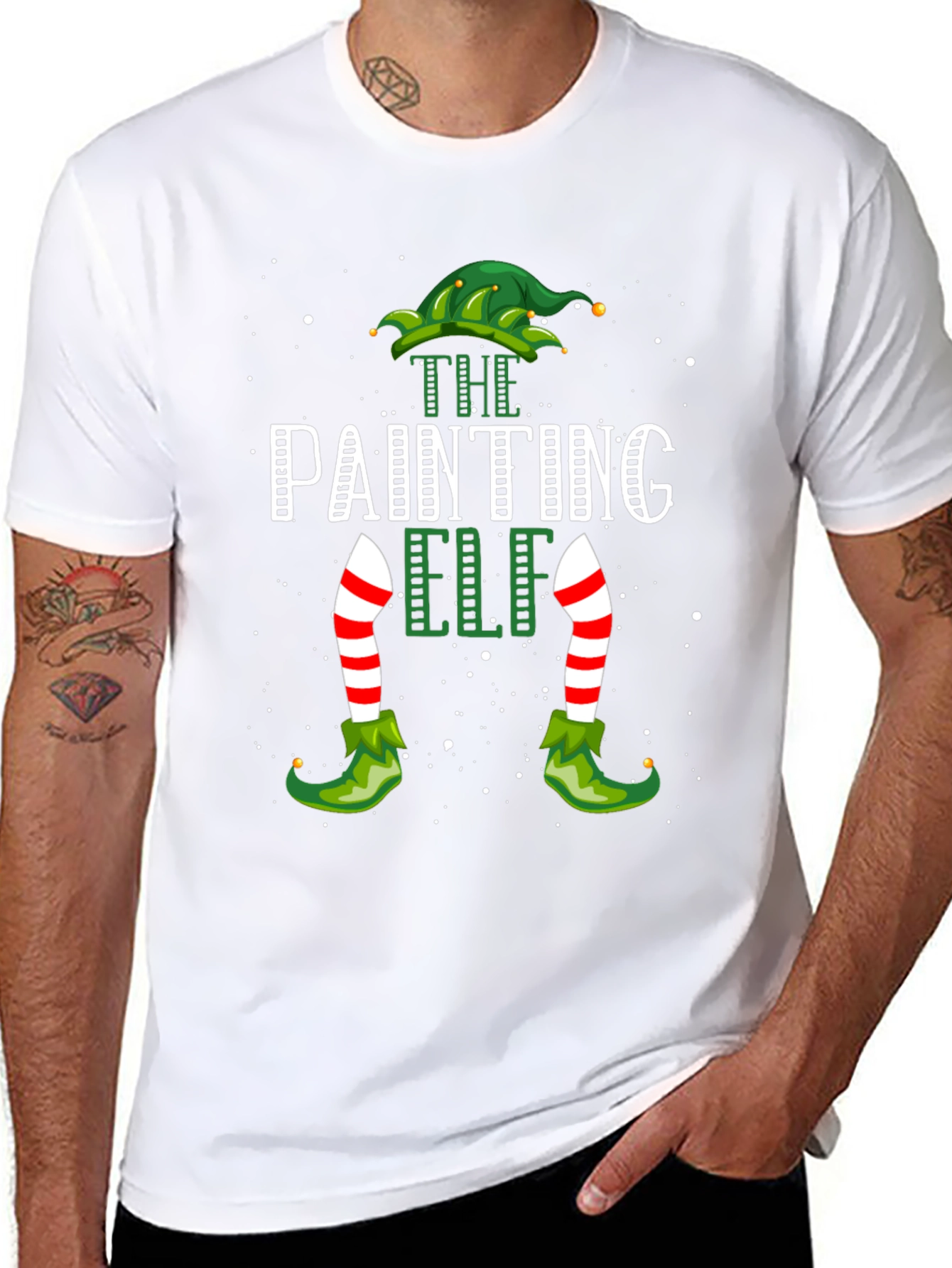 The Painting Elf T-Shirt - Christmas Festive Tee