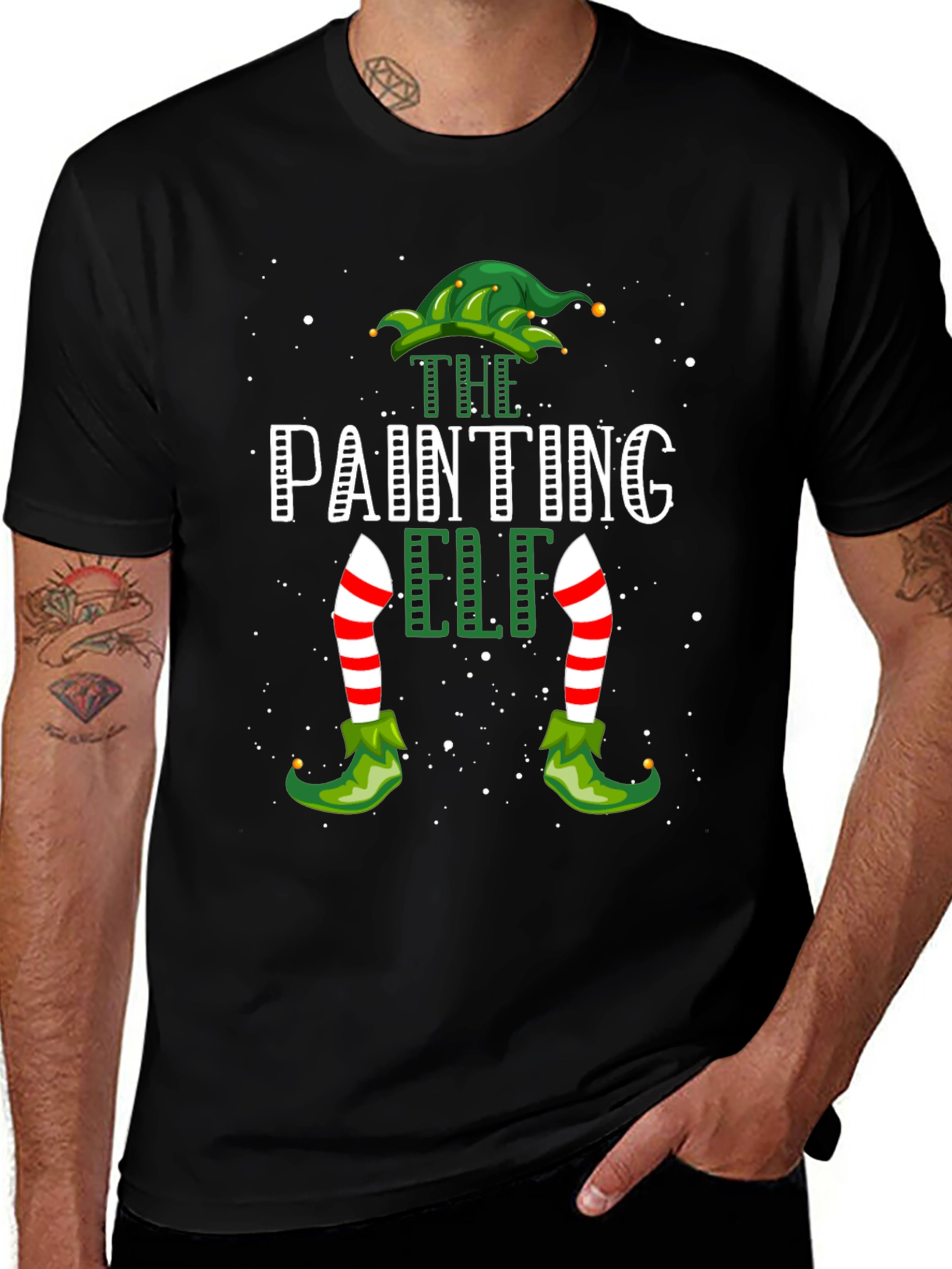 The Painting Elf T-Shirt - Christmas Festive Tee